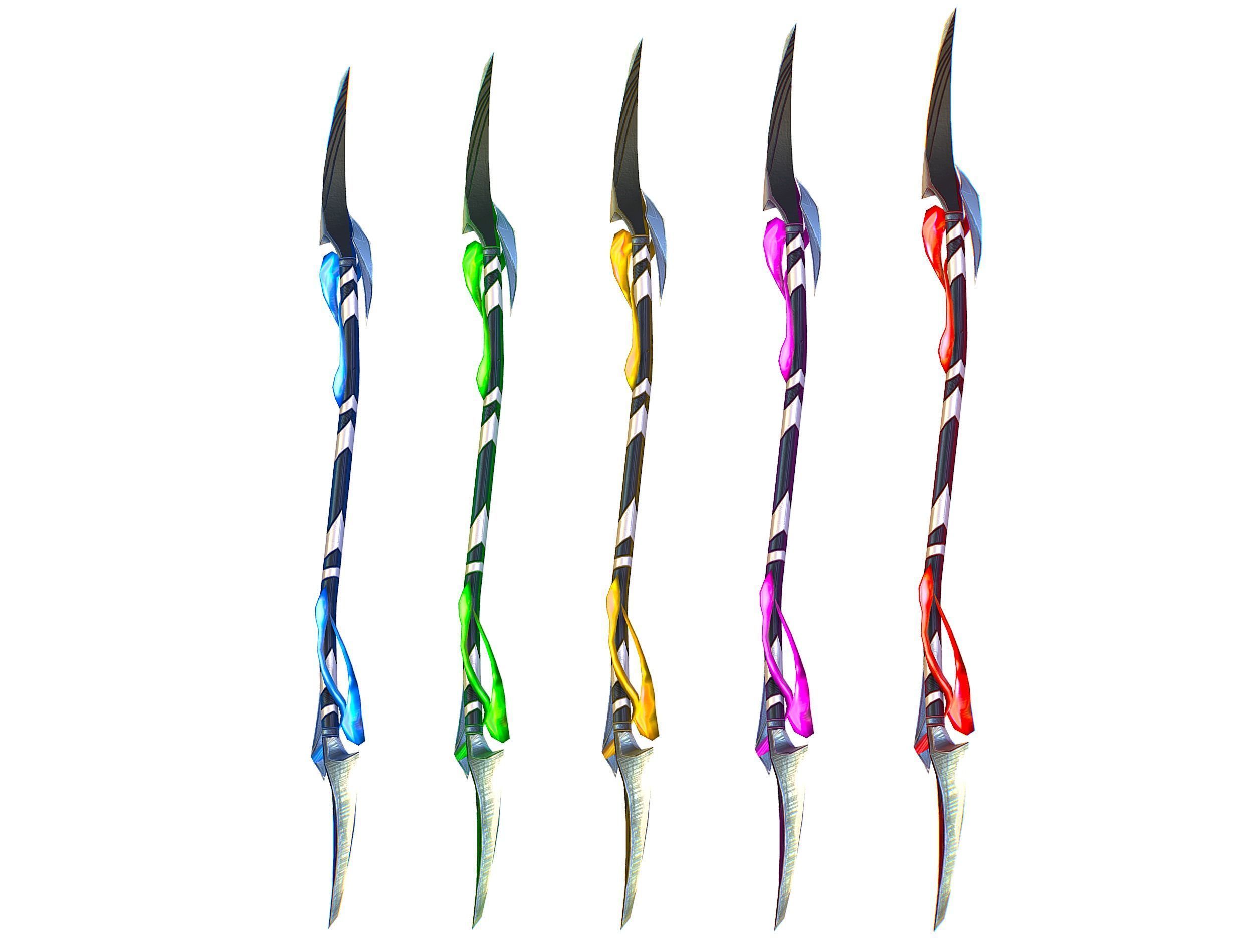 a set of cutting weapons - spear Low-poly 3D model_2