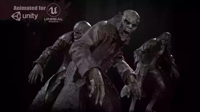 SuperZombie2 for pack Low-poly 3D model