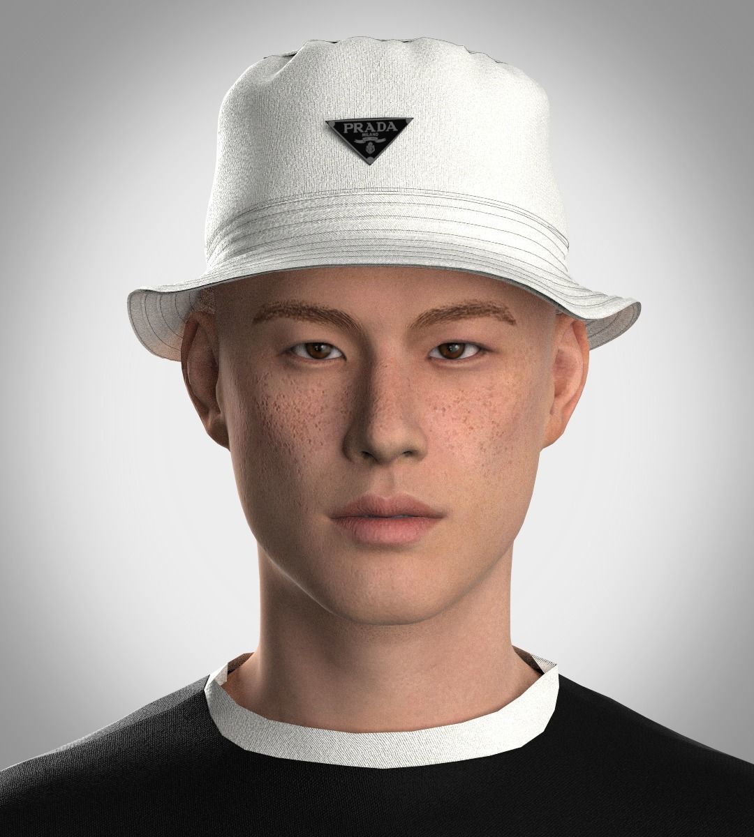 Bucket hats by Prada and Jacquemus made with Clo3D 3D model_4