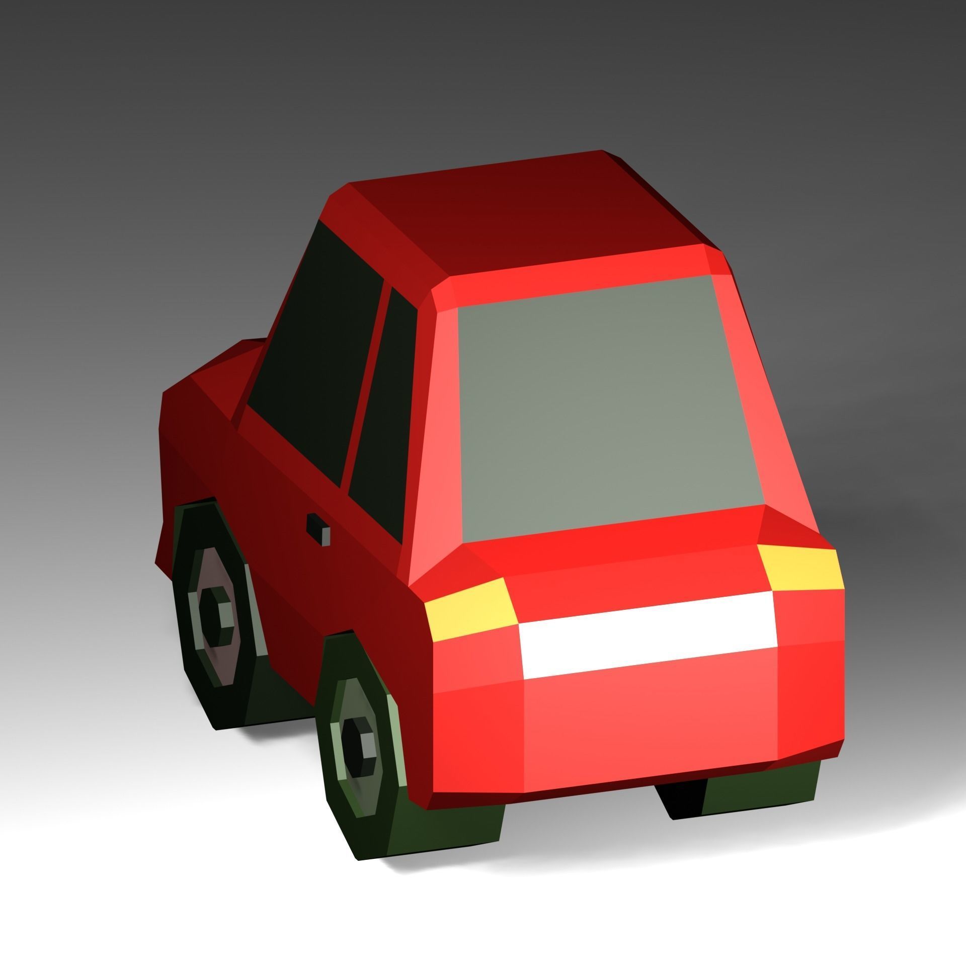 Low Poly Smart Mini Car 3D model Free low-poly 3D model_1