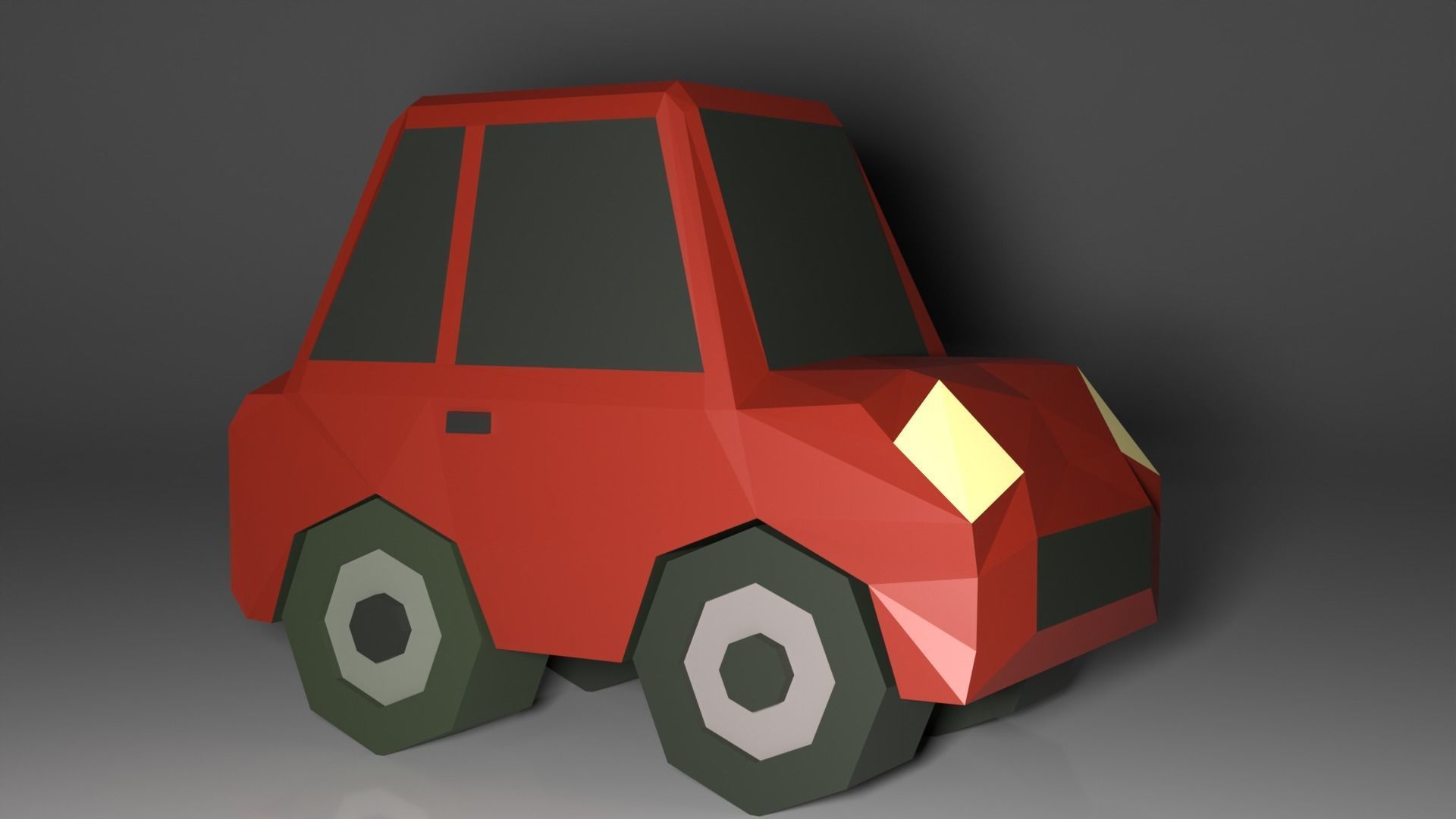 Low Poly Smart Mini Car 3D model Free low-poly 3D model_4