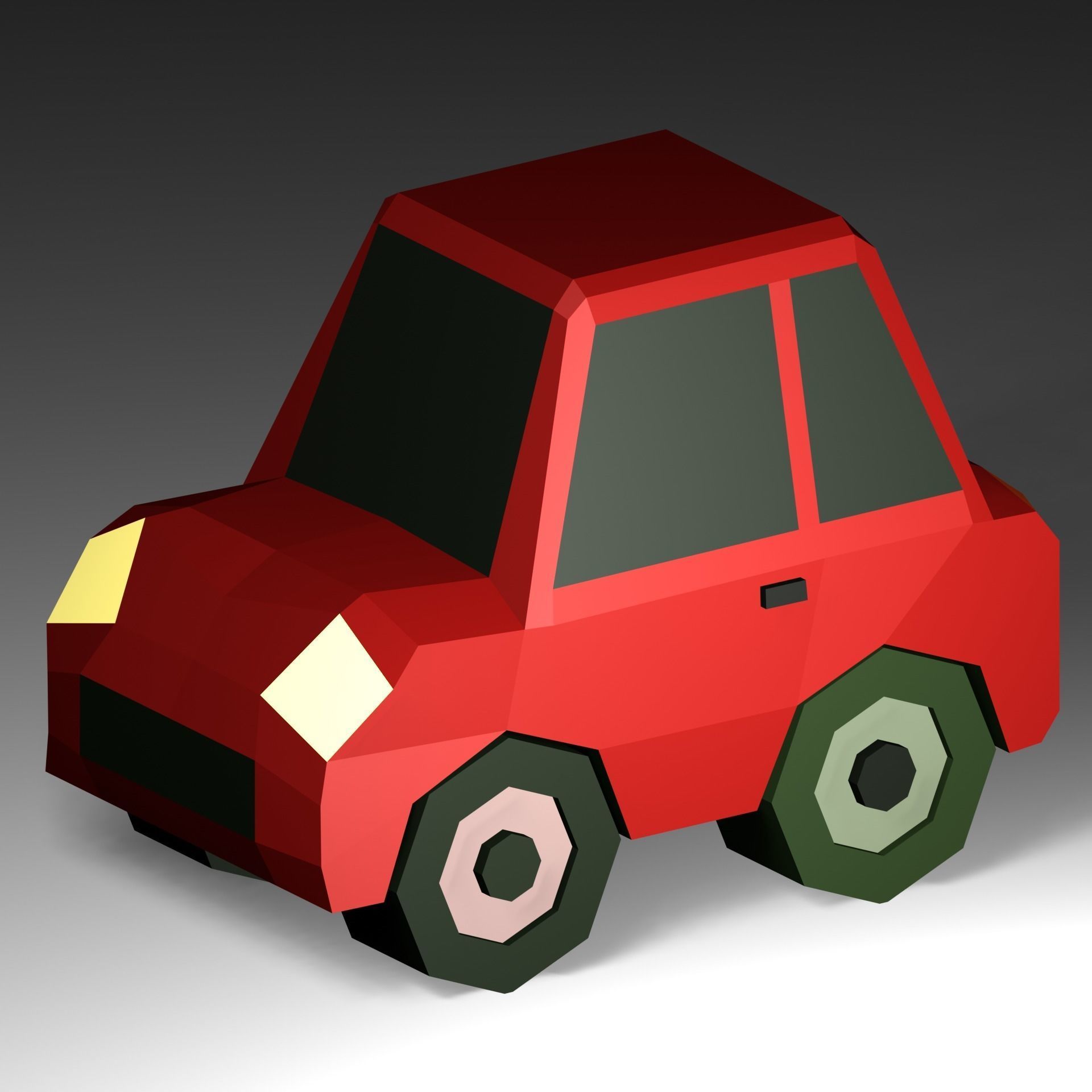 Low Poly Smart Mini Car 3D model Free low-poly 3D model_2