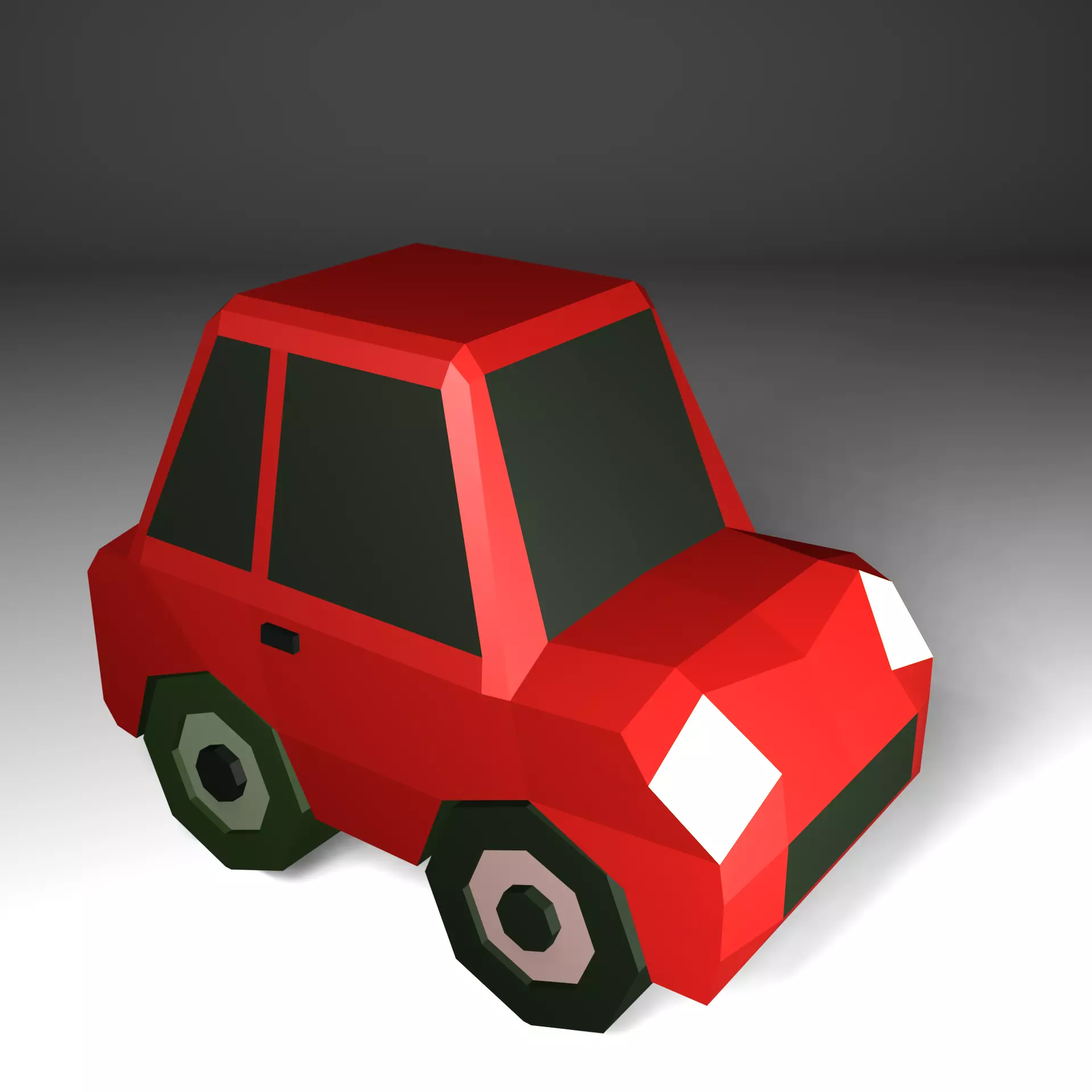 Low Poly Smart Mini Car 3D model Free low-poly 3D model_0