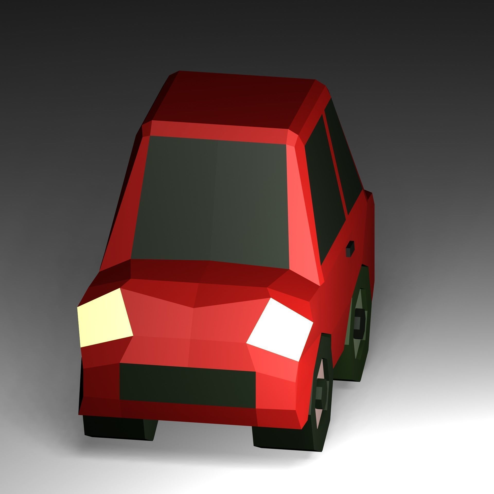Low Poly Smart Mini Car 3D model Free low-poly 3D model_3