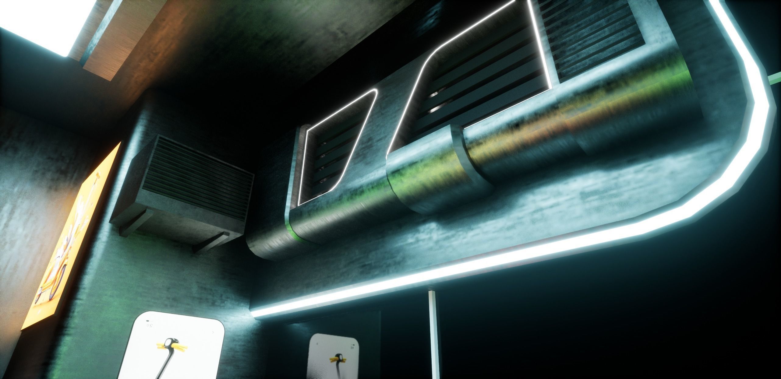 Cyberpunk Electric Scooter Station Low-poly 3D model_15