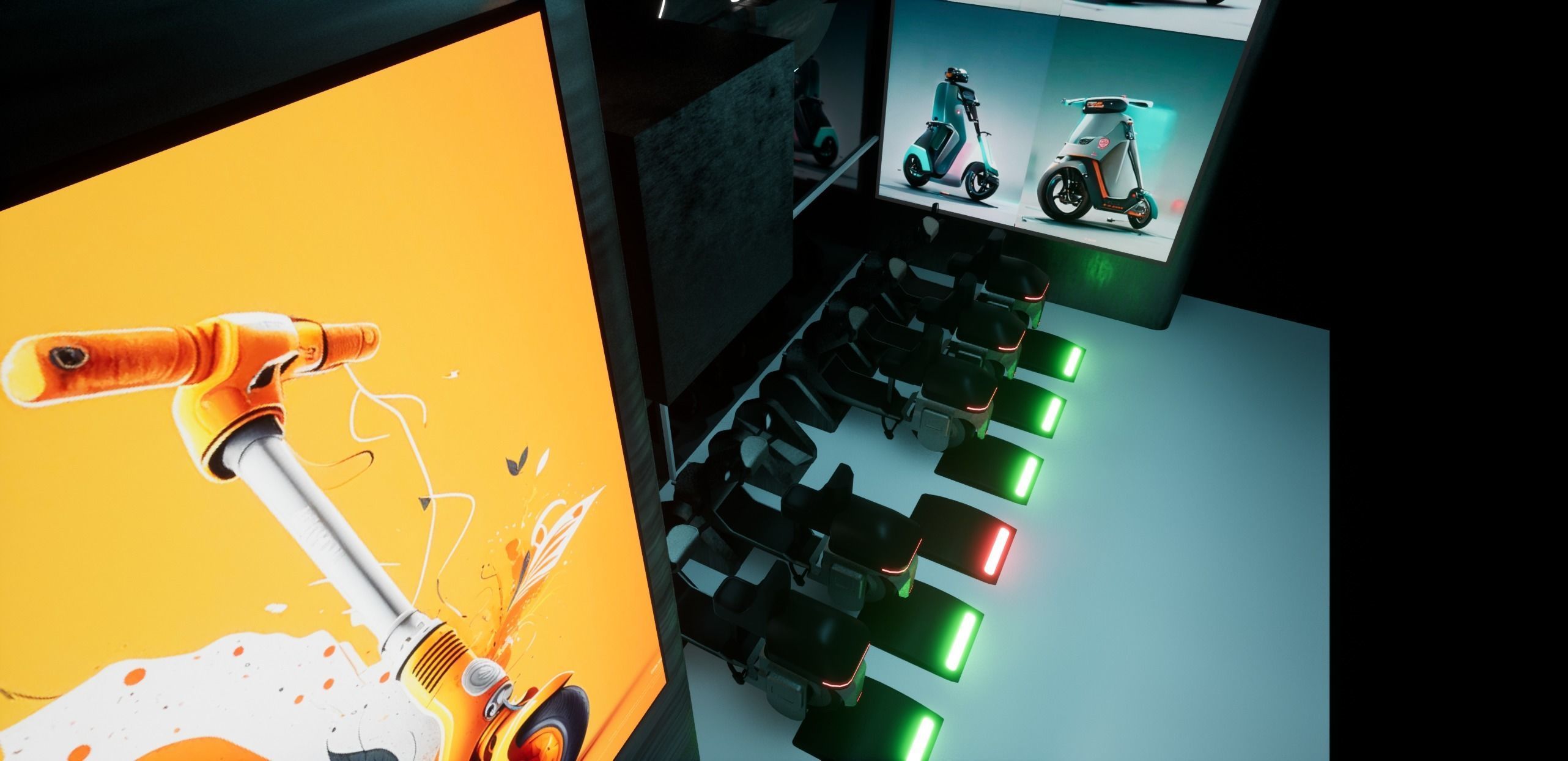 Cyberpunk Electric Scooter Station Low-poly 3D model_16