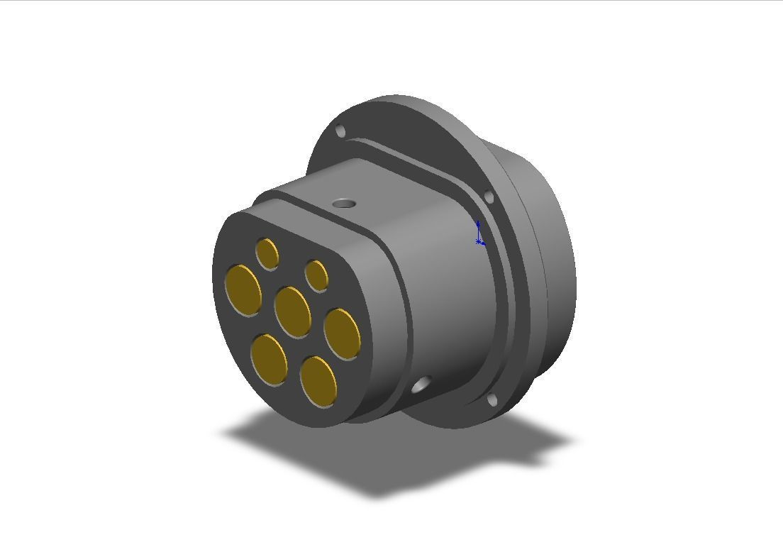Type 2 Mennekes socket outlet 480V 3 phase 63A or 1 phase 70A  3D print model_2