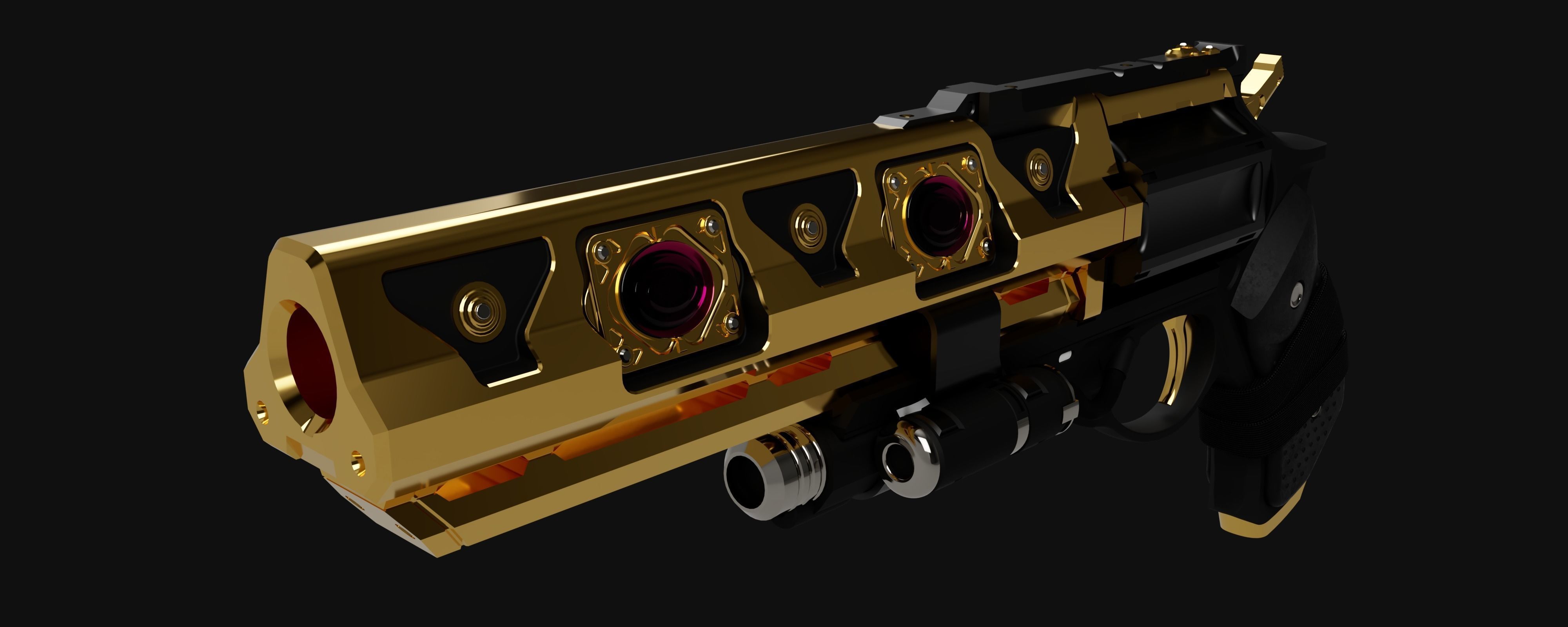 Austringer gold gun 3D print model_1