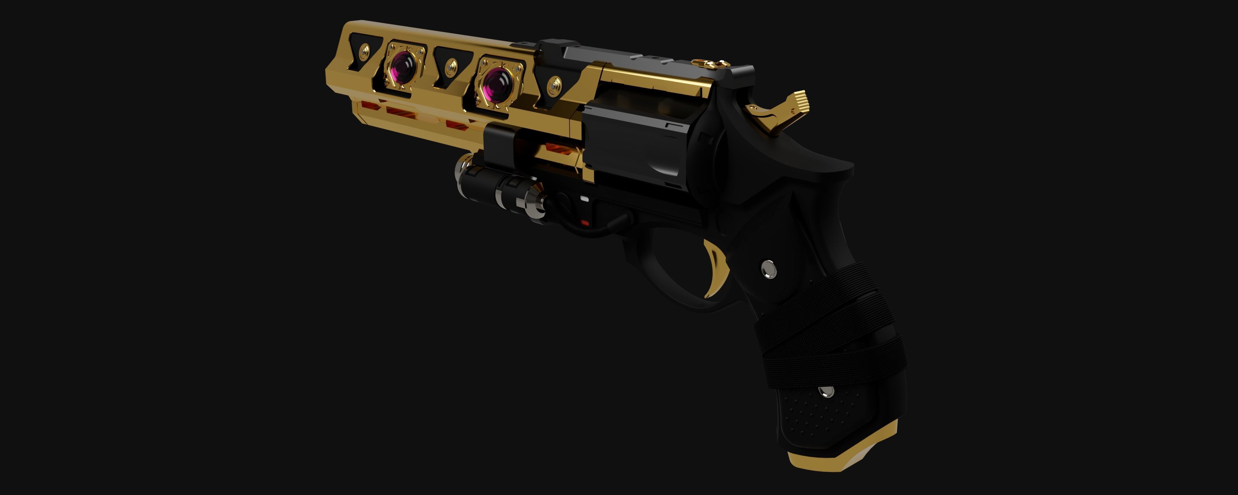 Austringer gold gun 3D print model_2