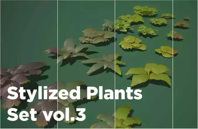 Stylized Plants Set vol 03 foliage pack