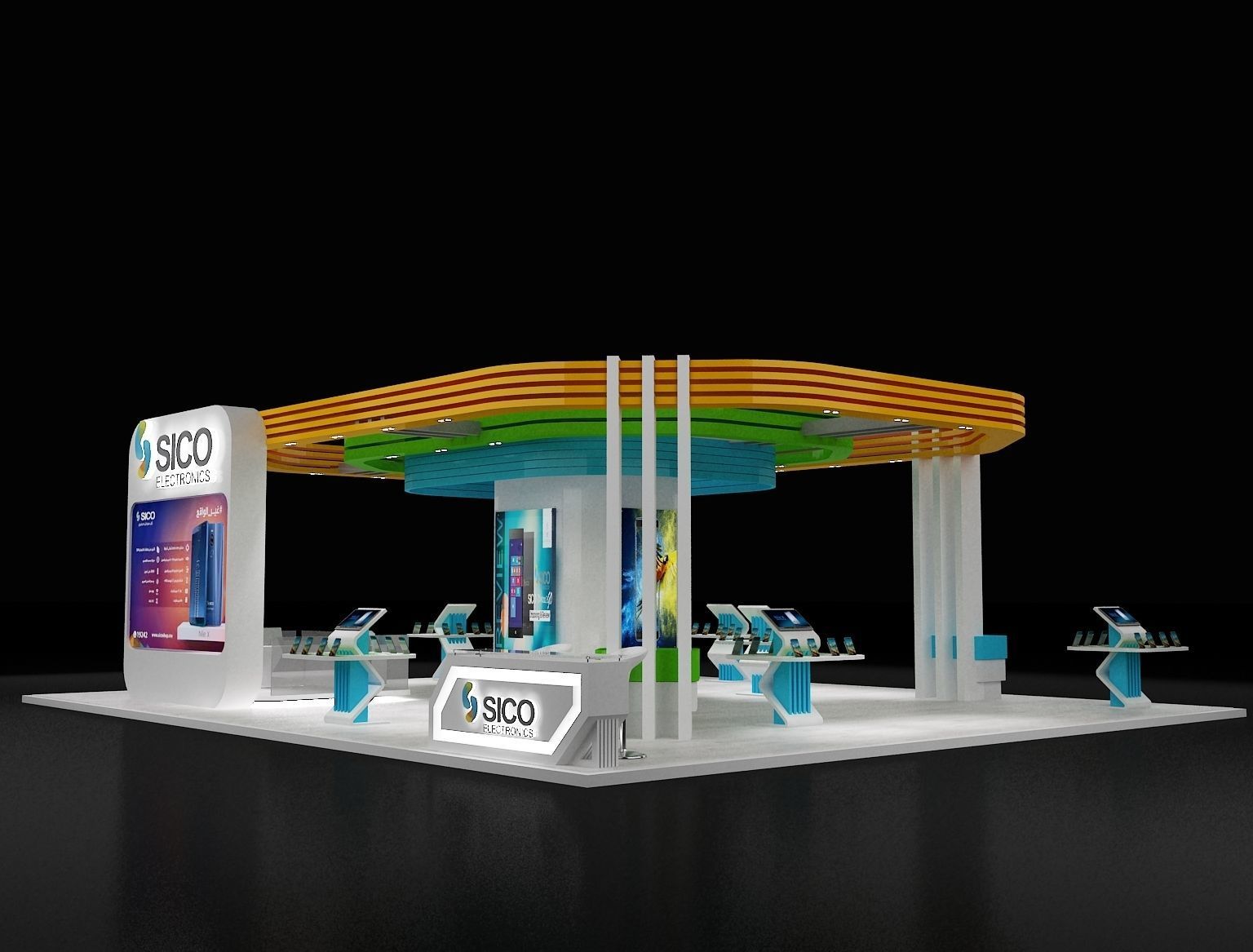 Booth Exhibition Stand a301 3D model_4