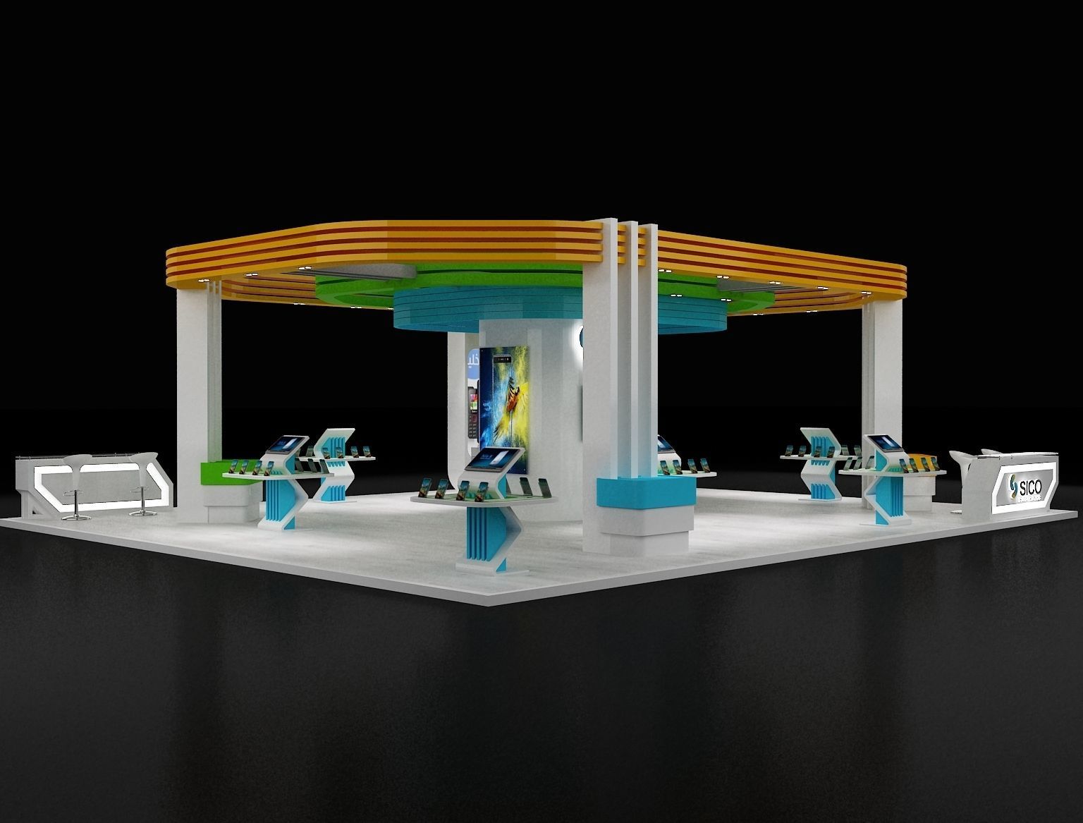 Booth Exhibition Stand a301 3D model_10