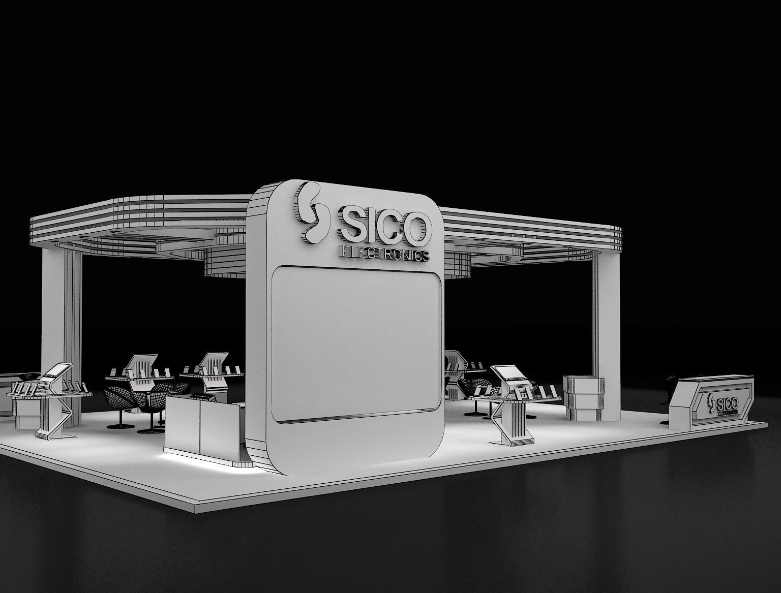 Booth Exhibition Stand a301 3D model_7