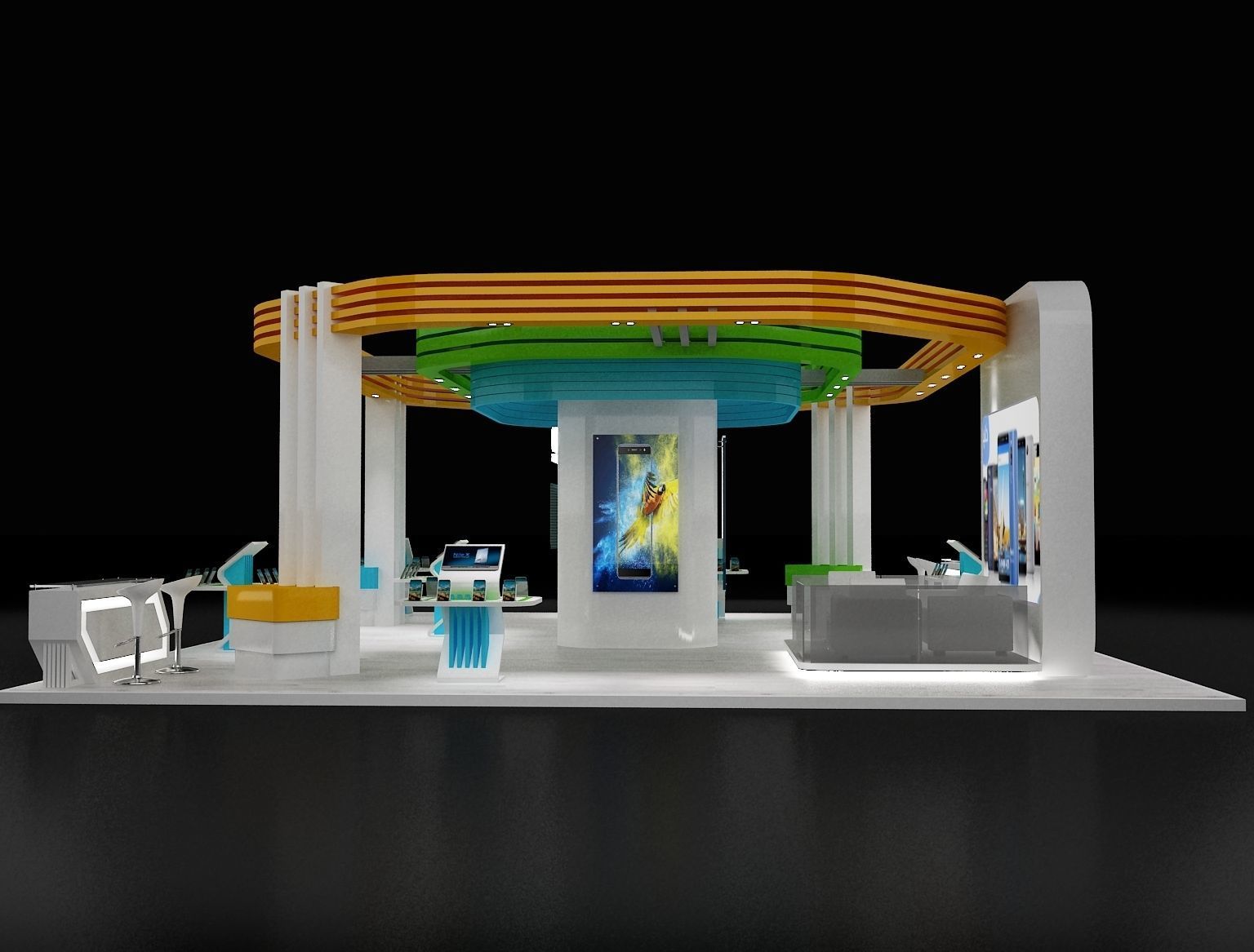 Booth Exhibition Stand a301 3D model_12