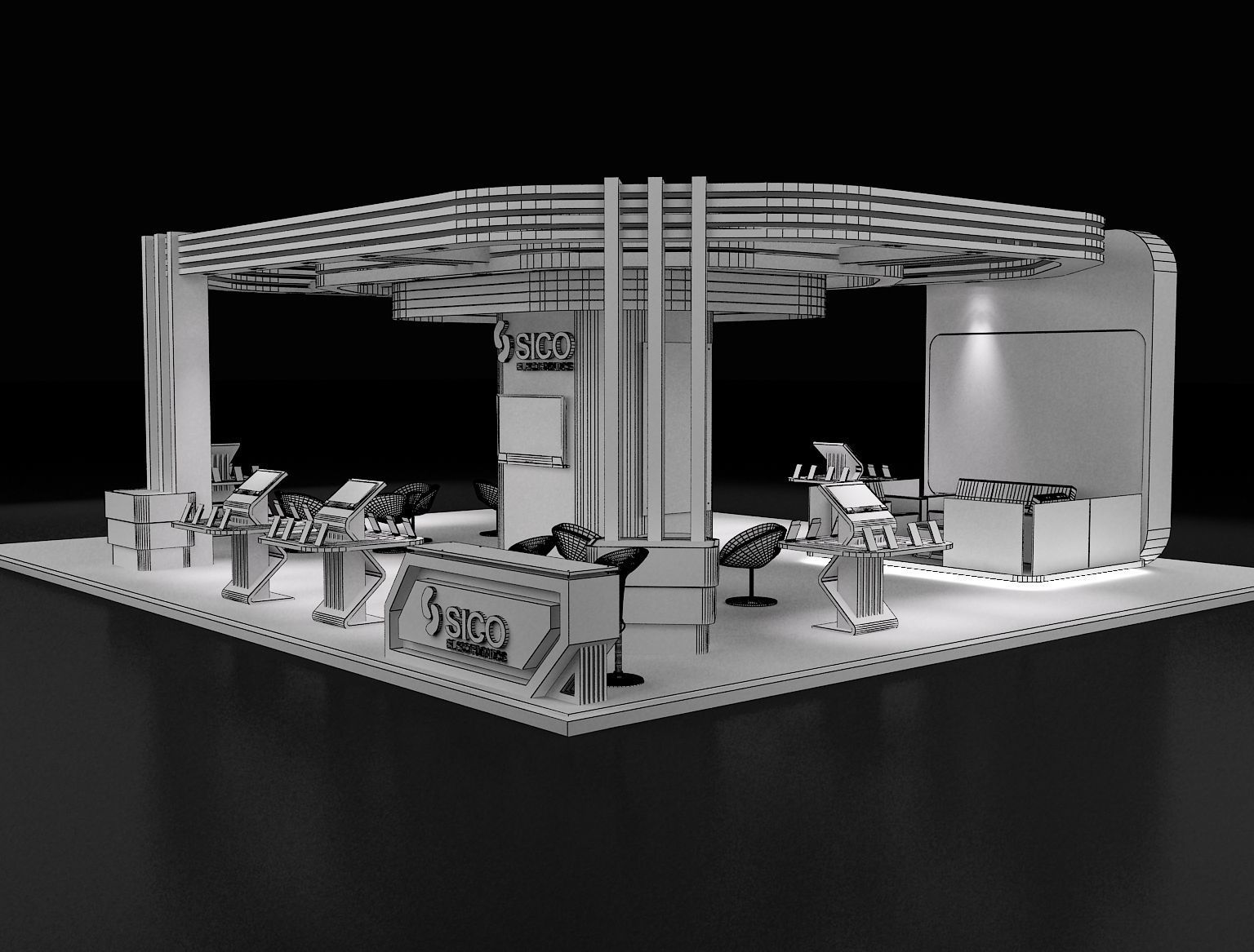 Booth Exhibition Stand a301 3D model_1