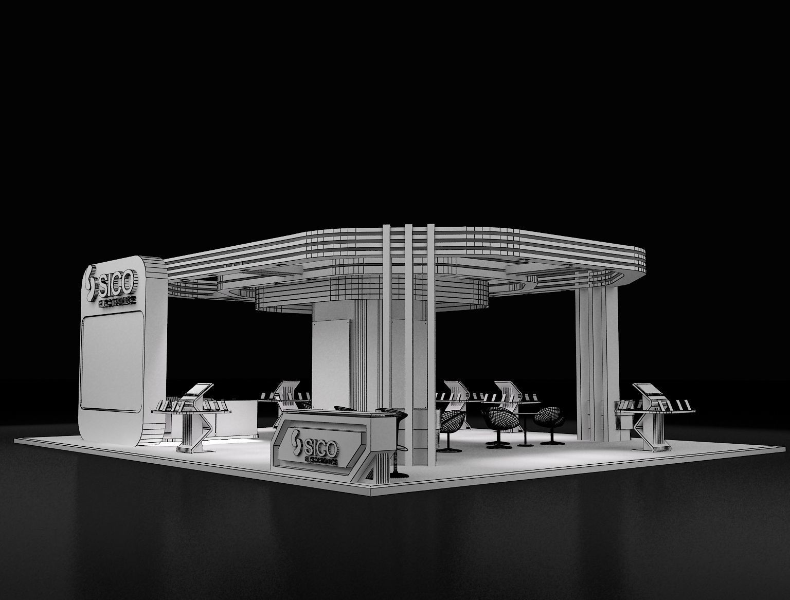 Booth Exhibition Stand a301 3D model_5