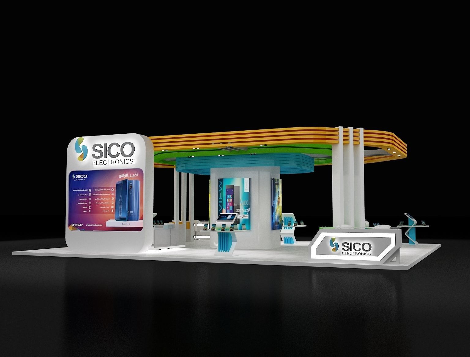 Booth Exhibition Stand a301 3D model_8