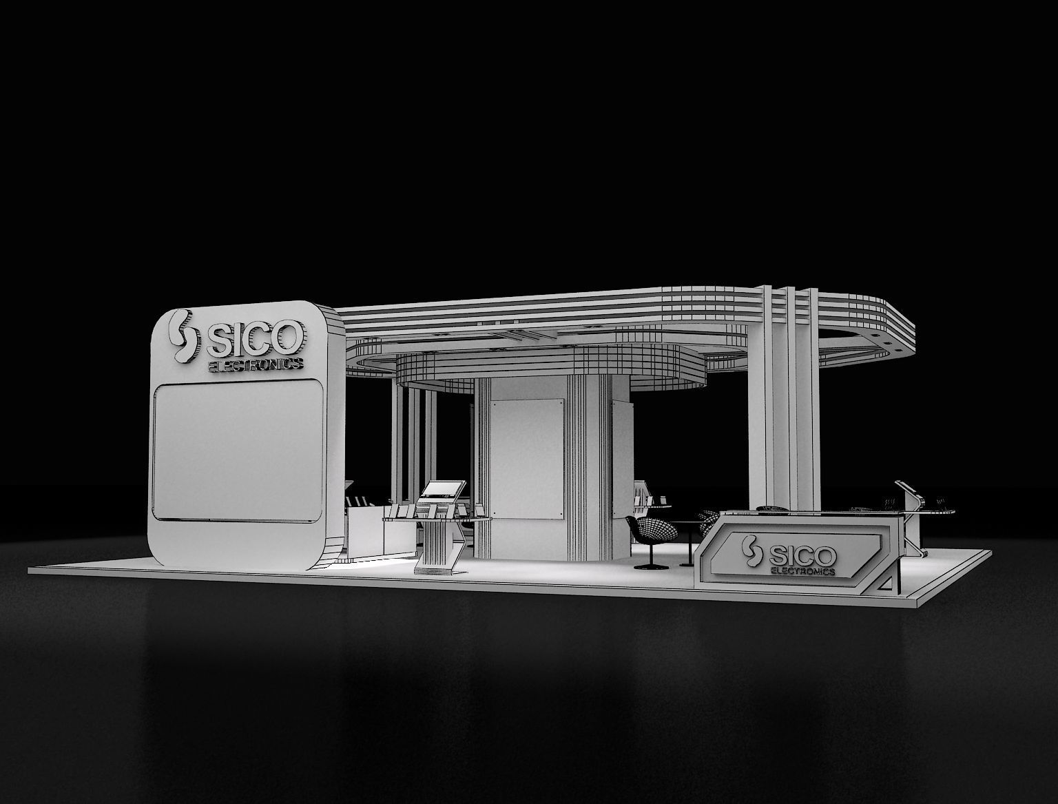 Booth Exhibition Stand a301 3D model_9