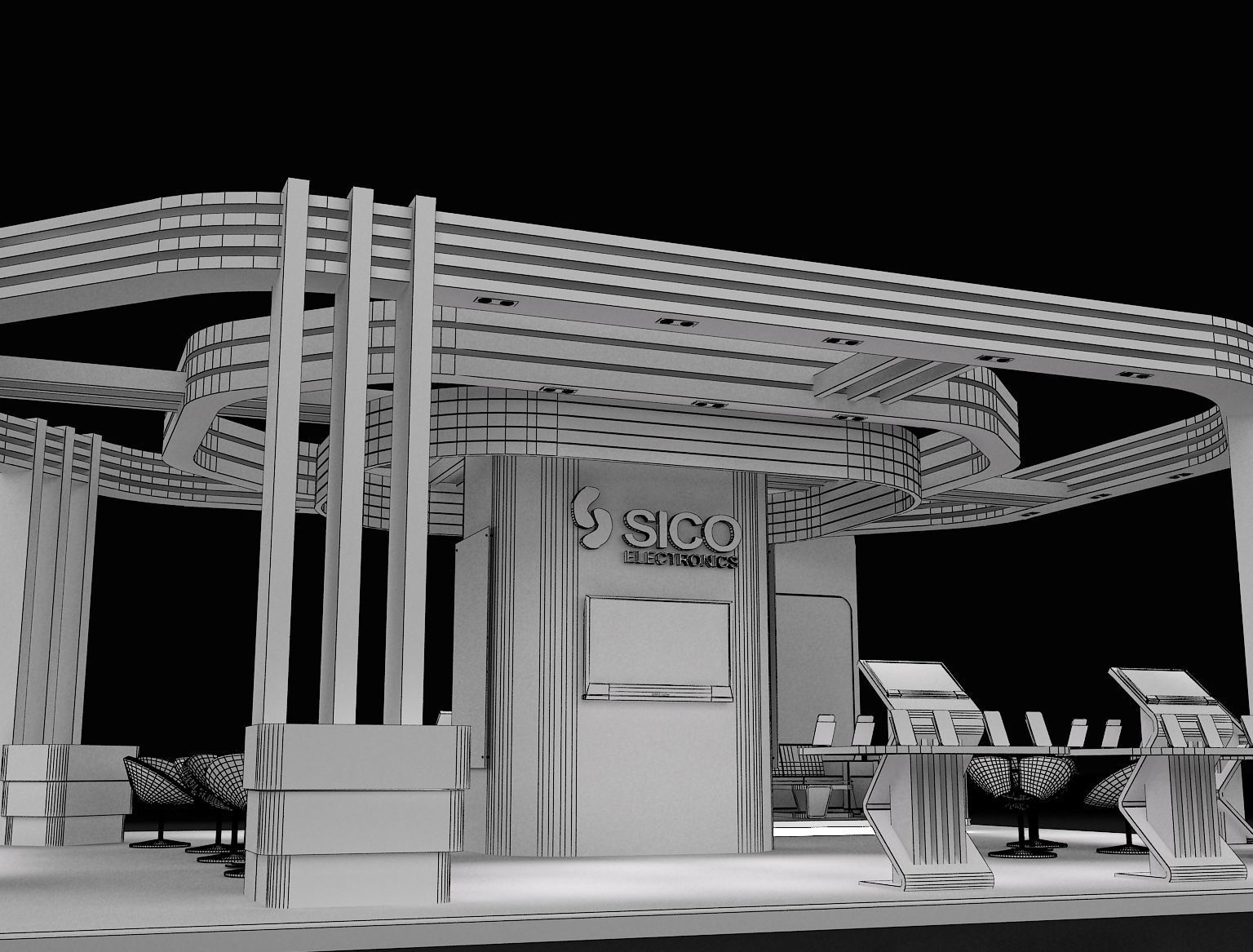 Booth Exhibition Stand a301 3D model_17