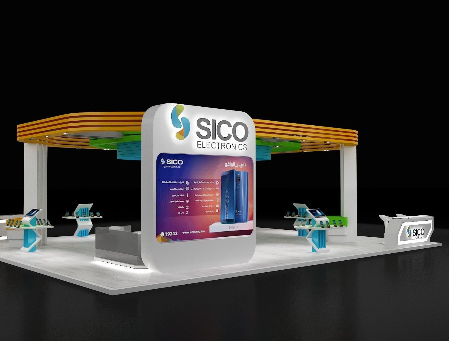 Booth Exhibition Stand a301 3D model_6