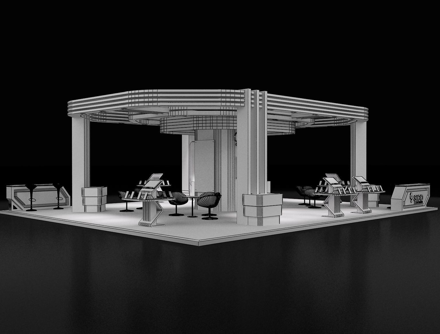 Booth Exhibition Stand a301 3D model_11
