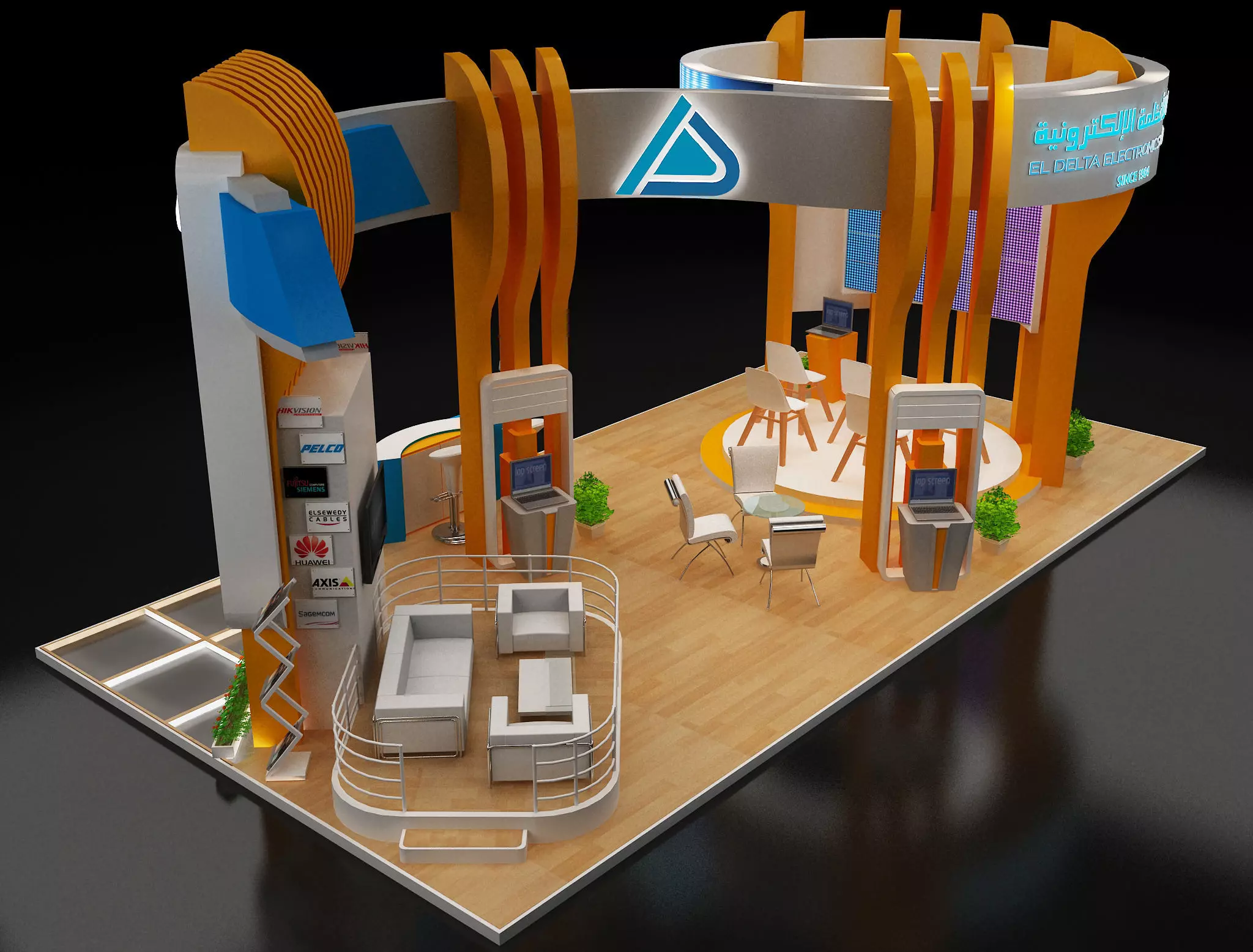 Booth Exhibition Stand a308 3D model_0
