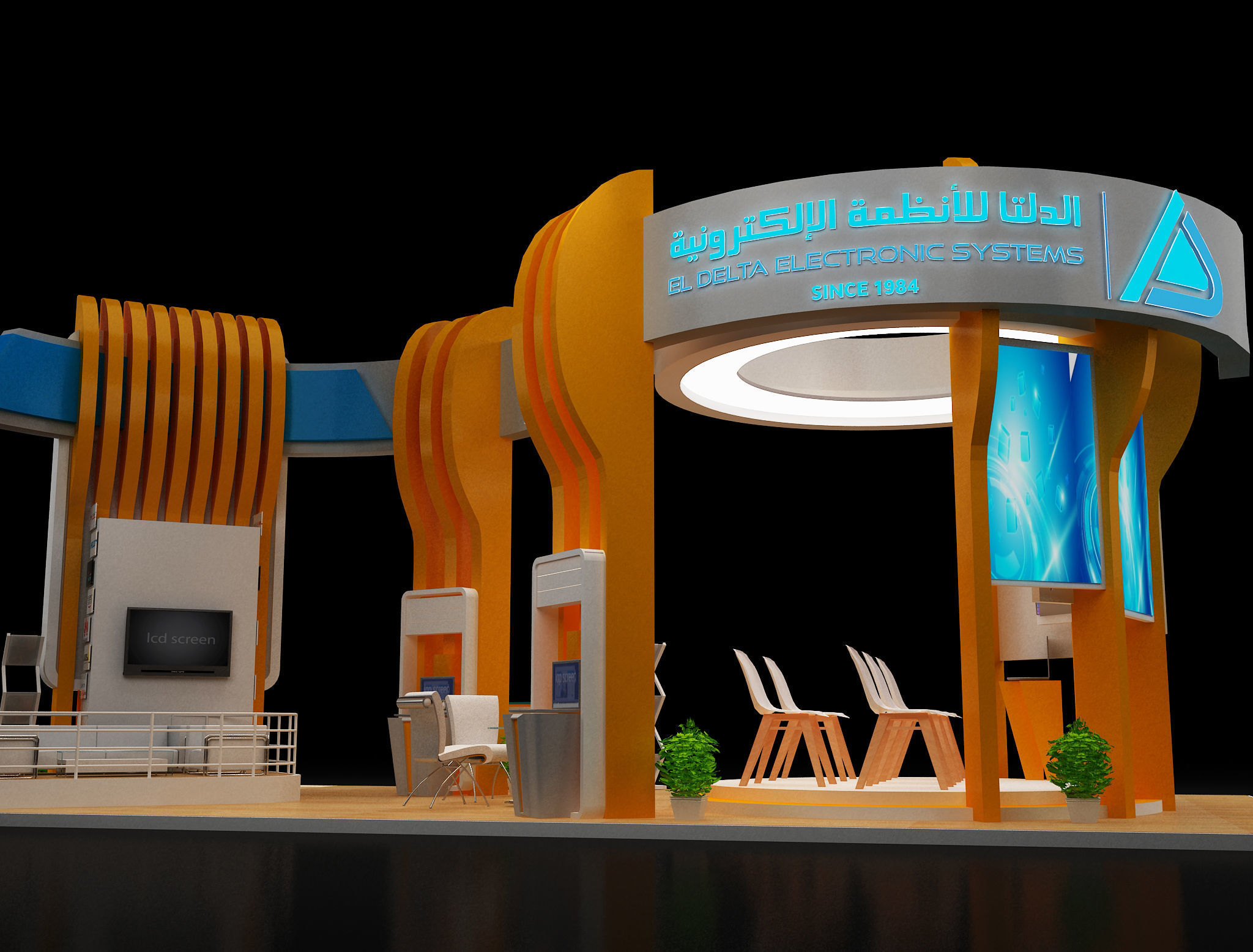 Booth Exhibition Stand a308 3D model_4