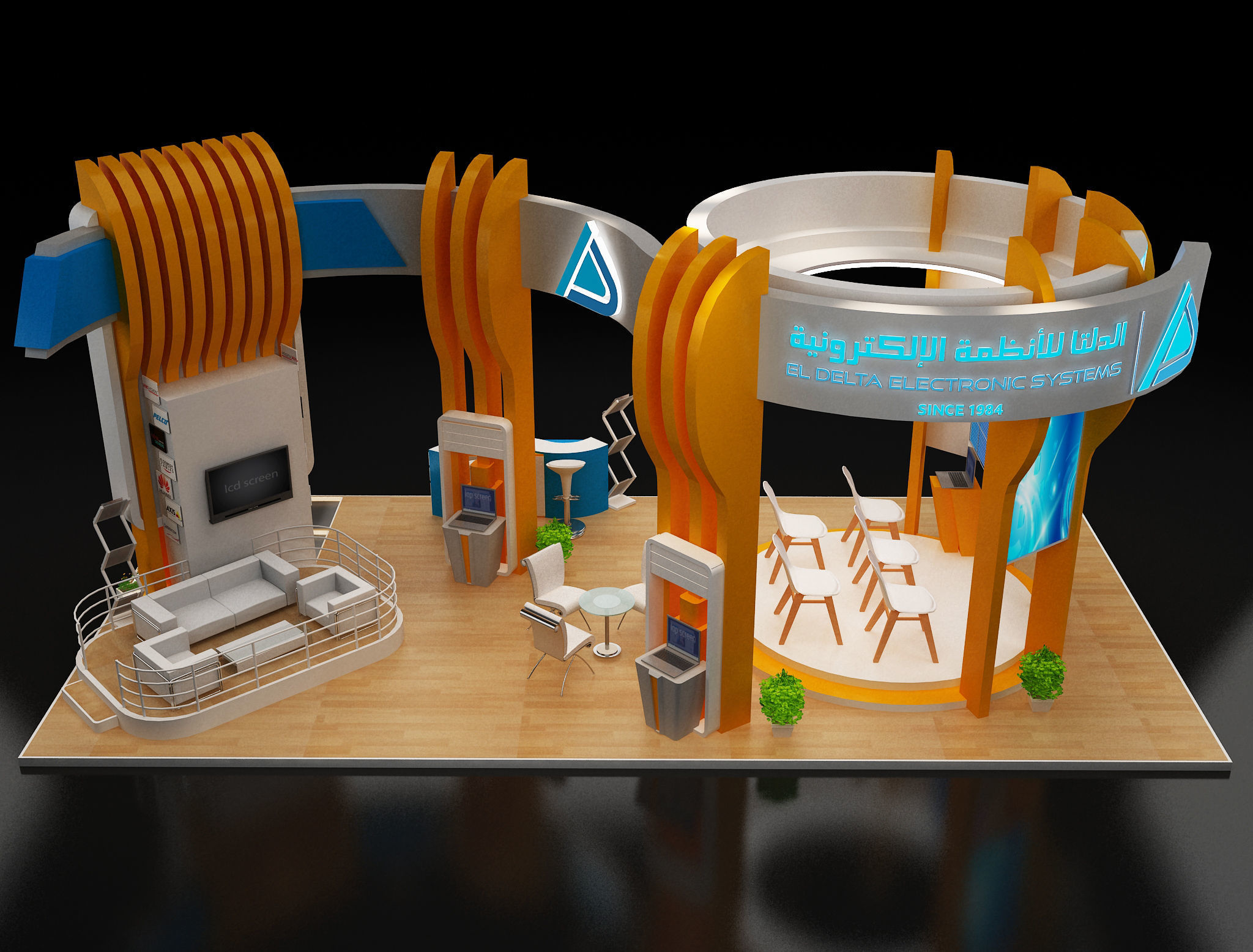 Booth Exhibition Stand a308 3D model_8