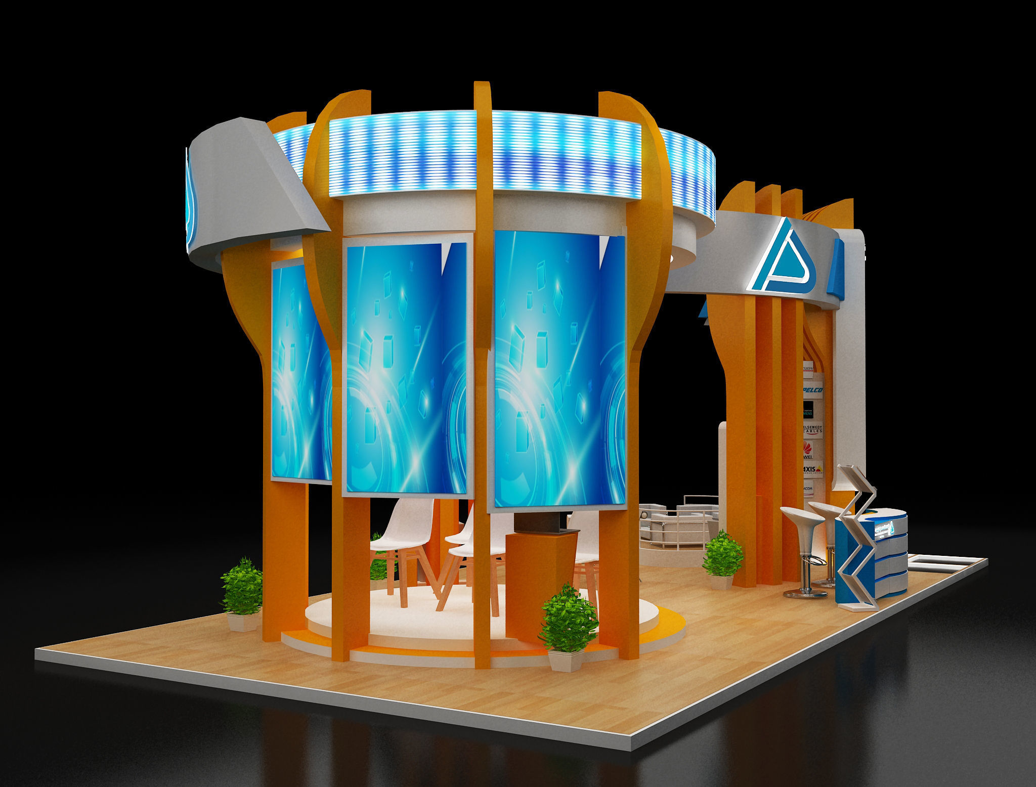Booth Exhibition Stand a308 3D model_12