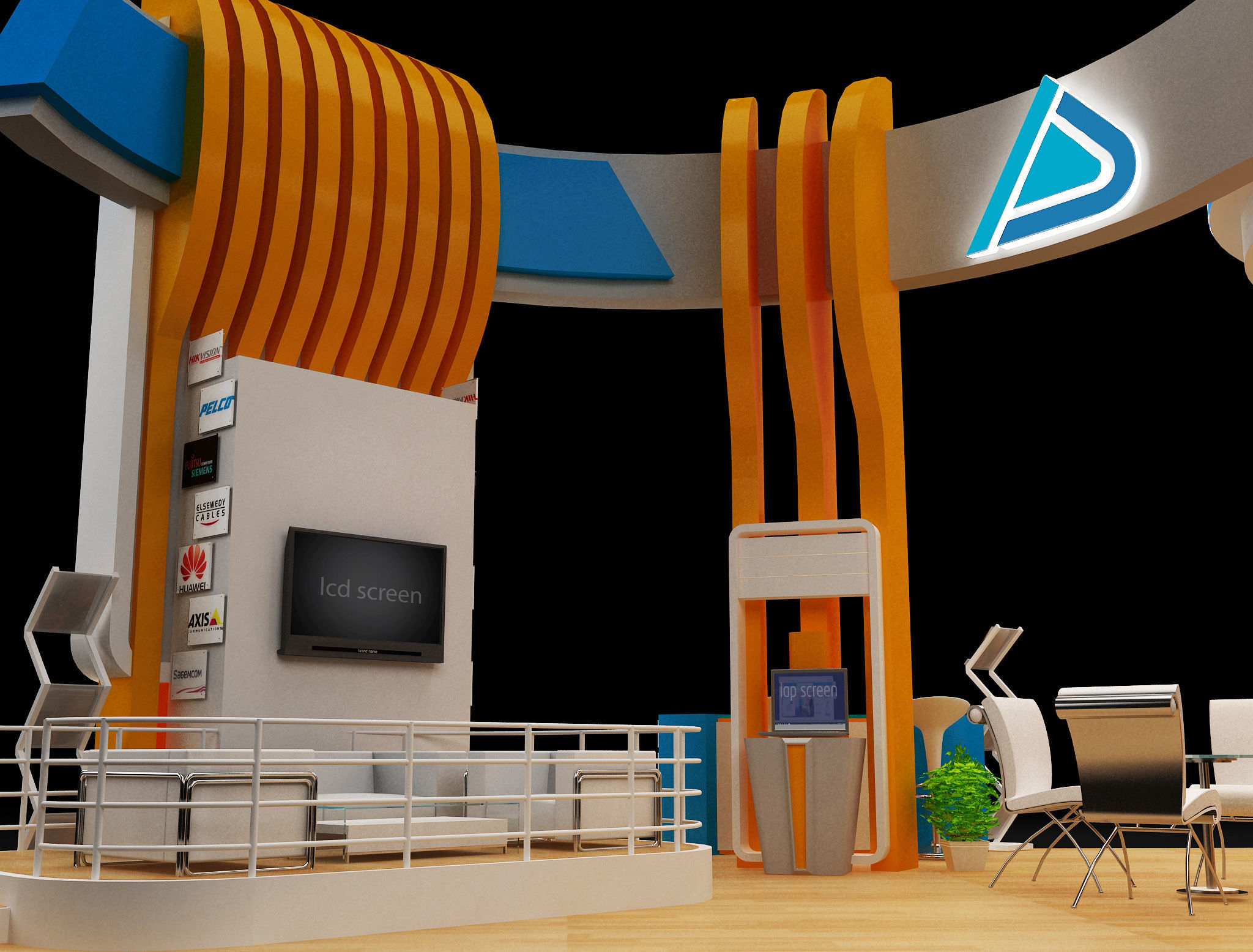 Booth Exhibition Stand a308 3D model_2