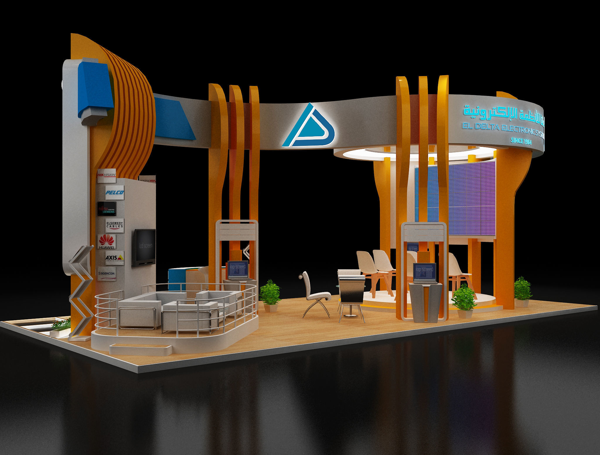 Booth Exhibition Stand a308 3D model_6