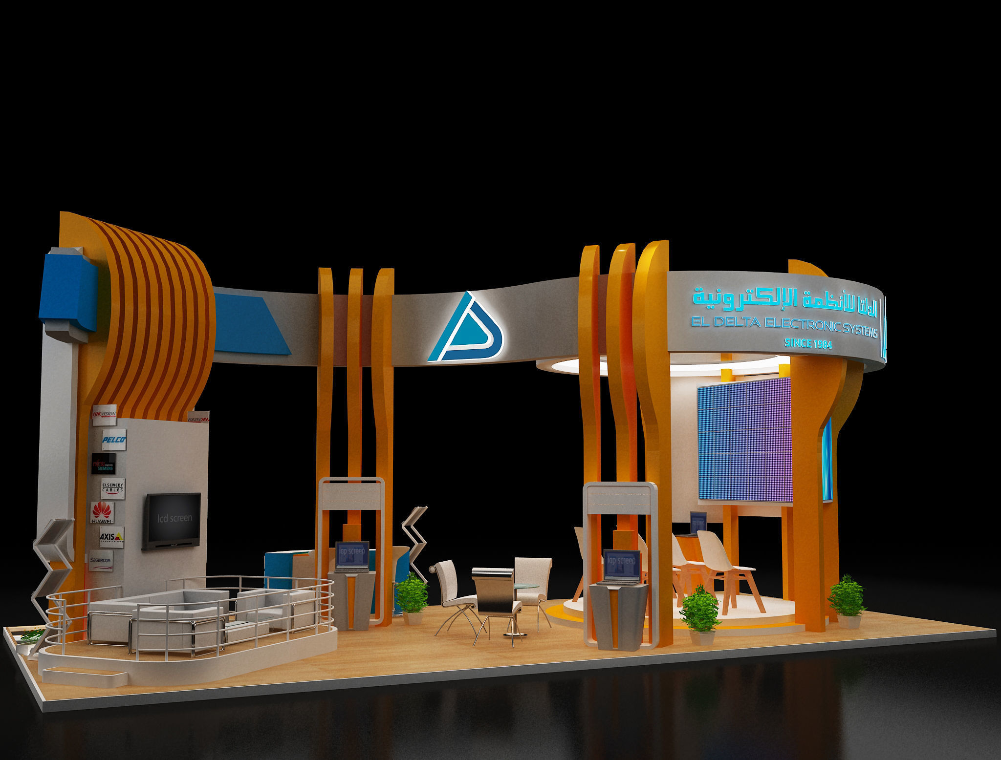 Booth Exhibition Stand a308 3D model_18