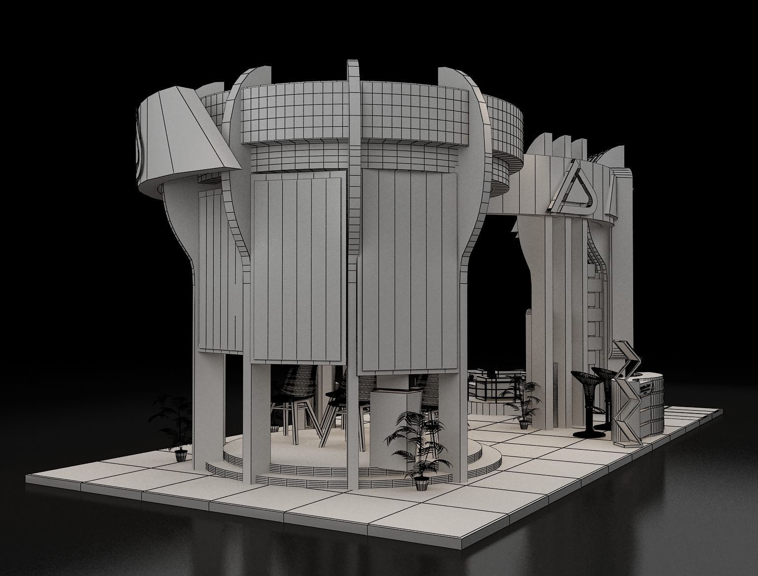 Booth Exhibition Stand a308 3D model_13