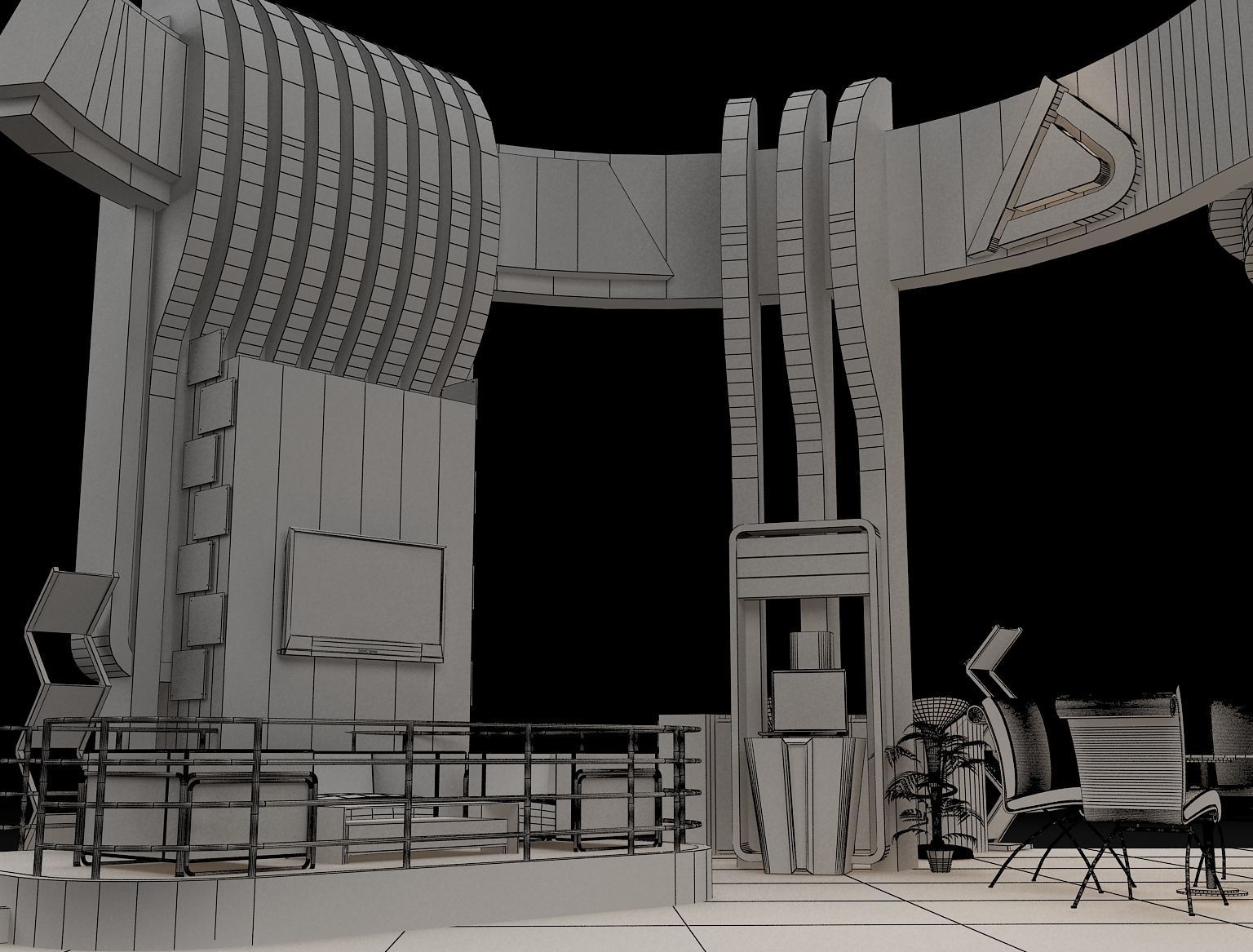 Booth Exhibition Stand a308 3D model_3