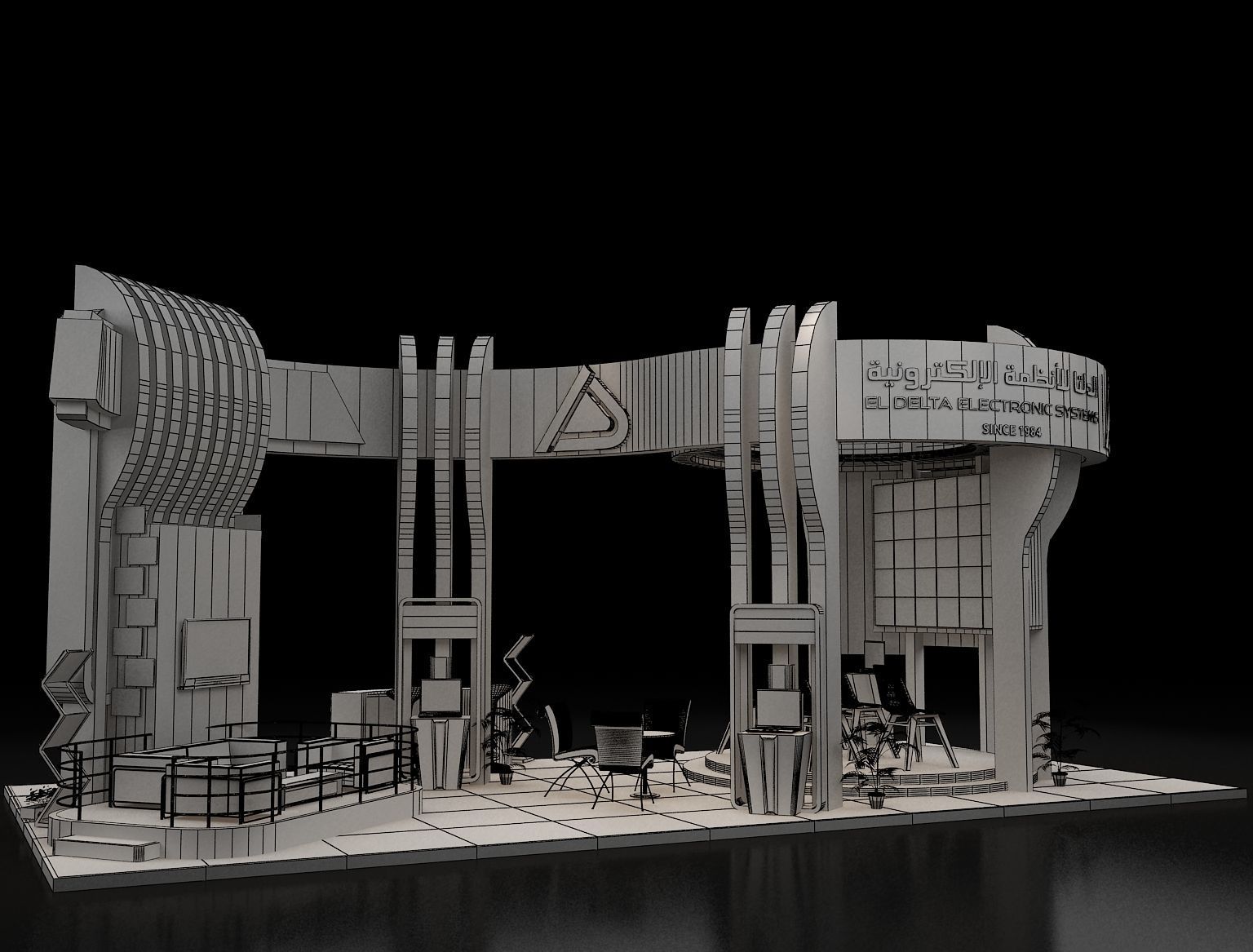 Booth Exhibition Stand a308 3D model_19