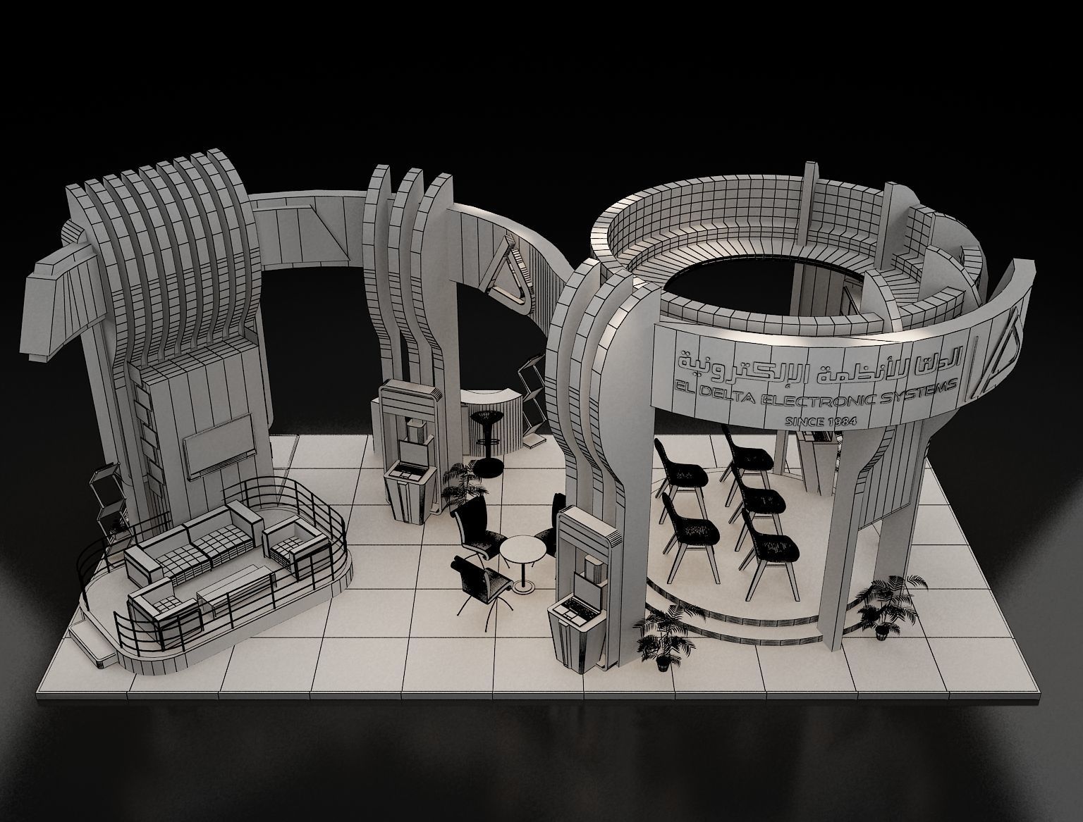 Booth Exhibition Stand a308 3D model_15