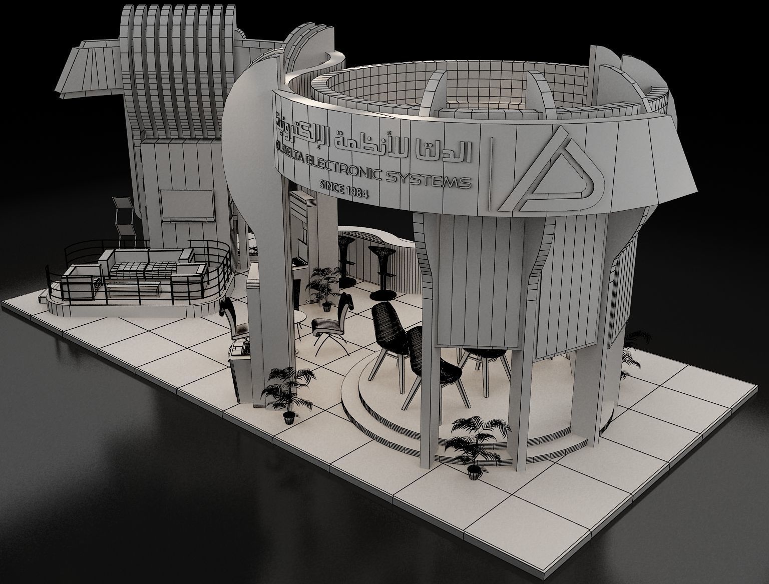 Booth Exhibition Stand a308 3D model_11