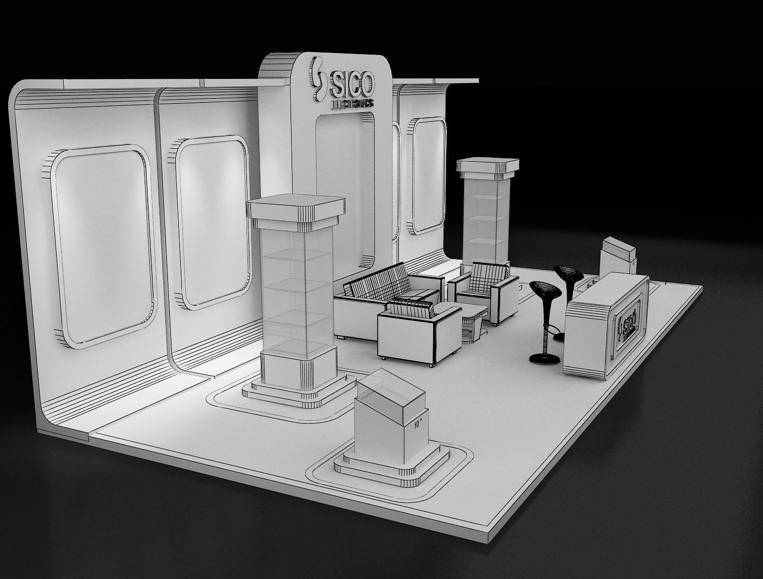  Booth Exhibition Stand a302b 3D model_9