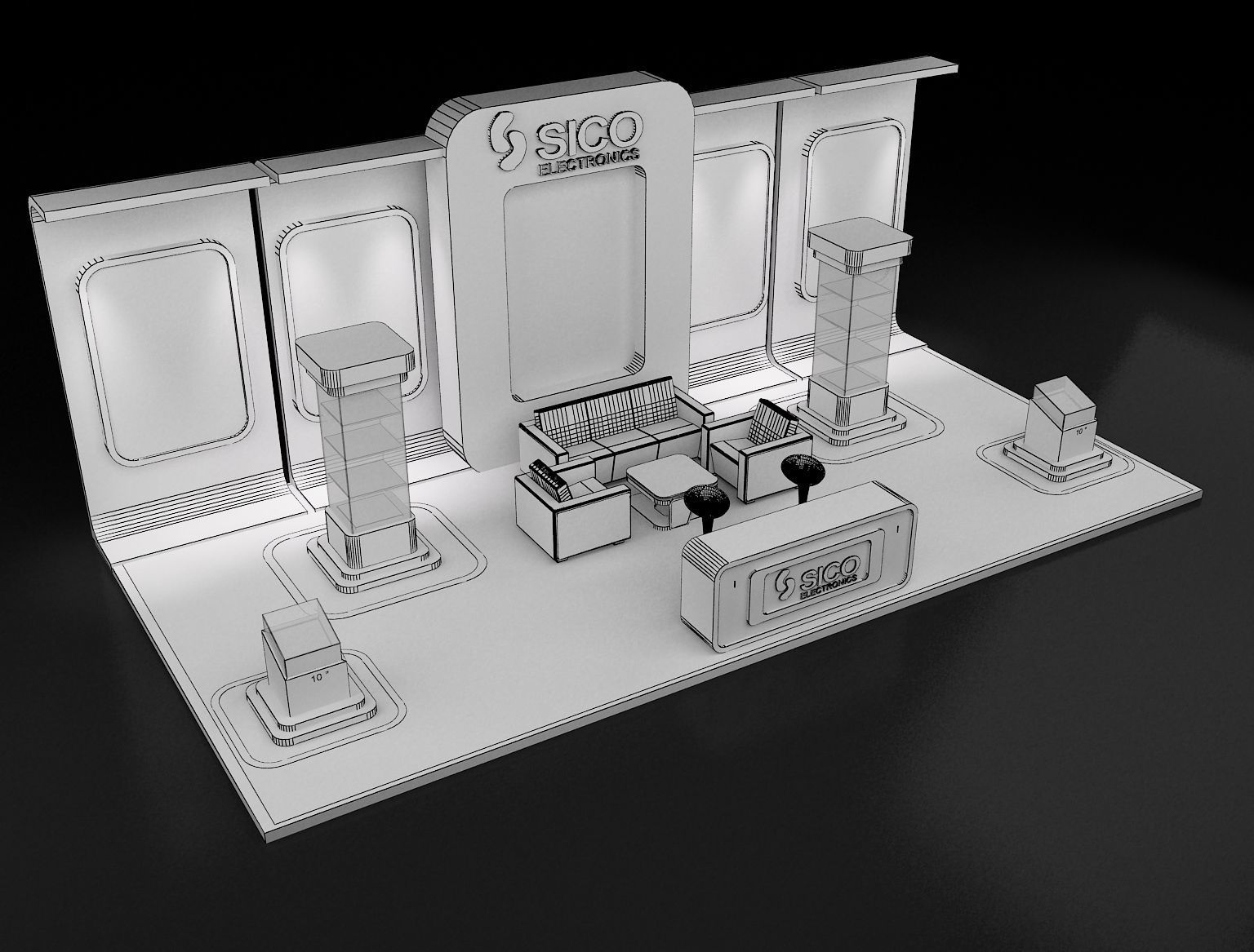  Booth Exhibition Stand a302b 3D model_7