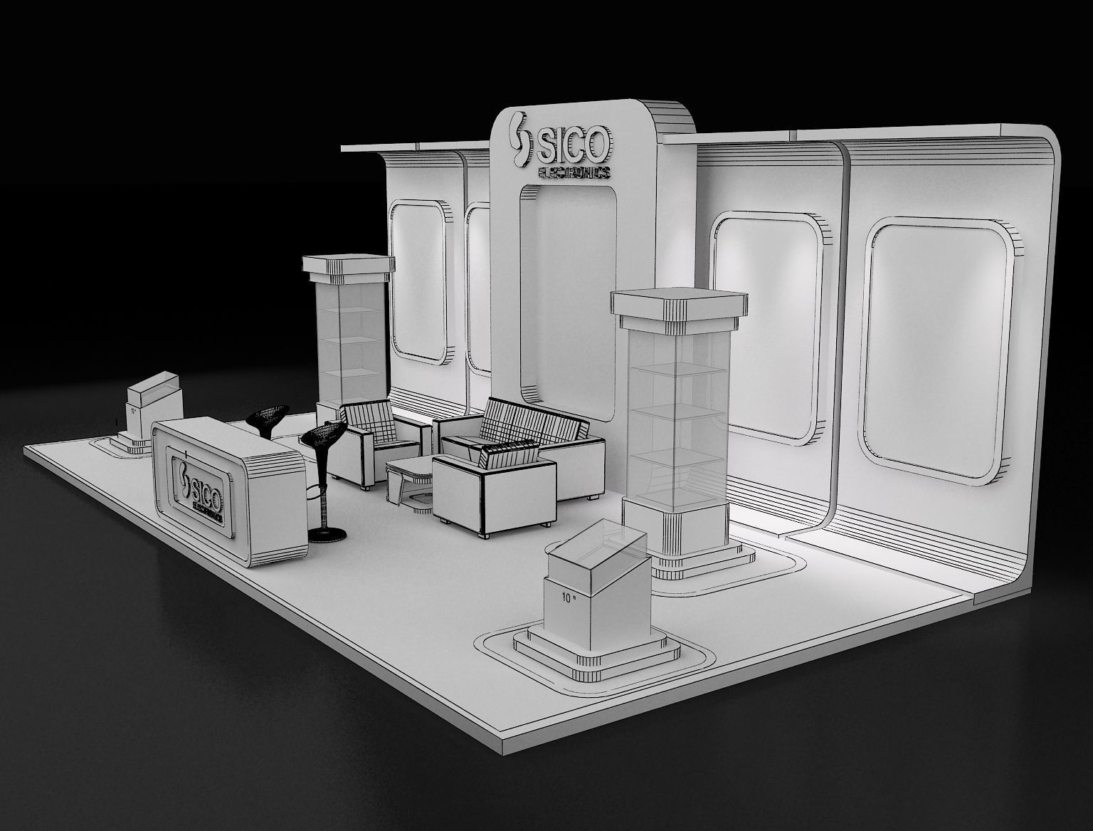  Booth Exhibition Stand a302b 3D model_8