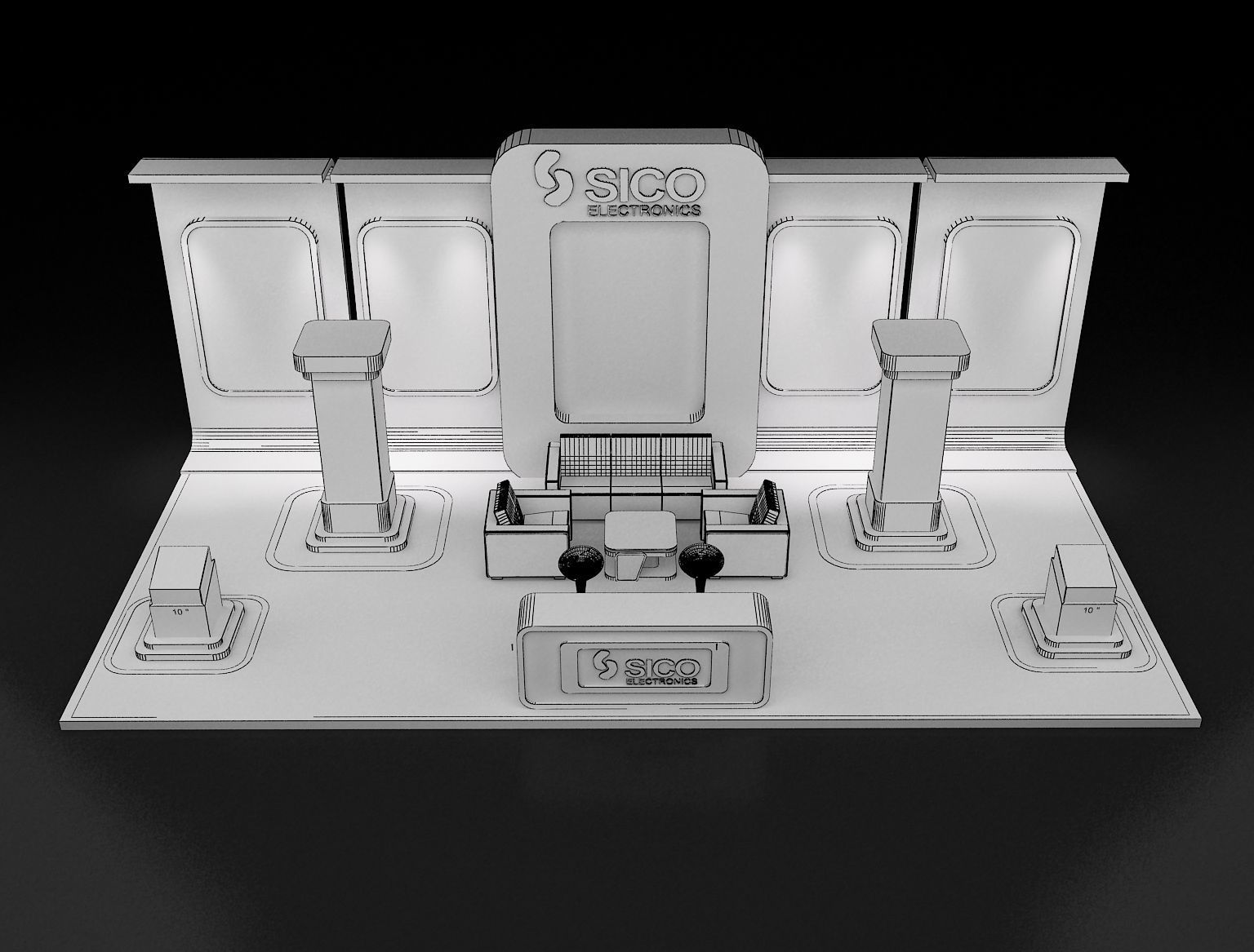  Booth Exhibition Stand a302b 3D model_6