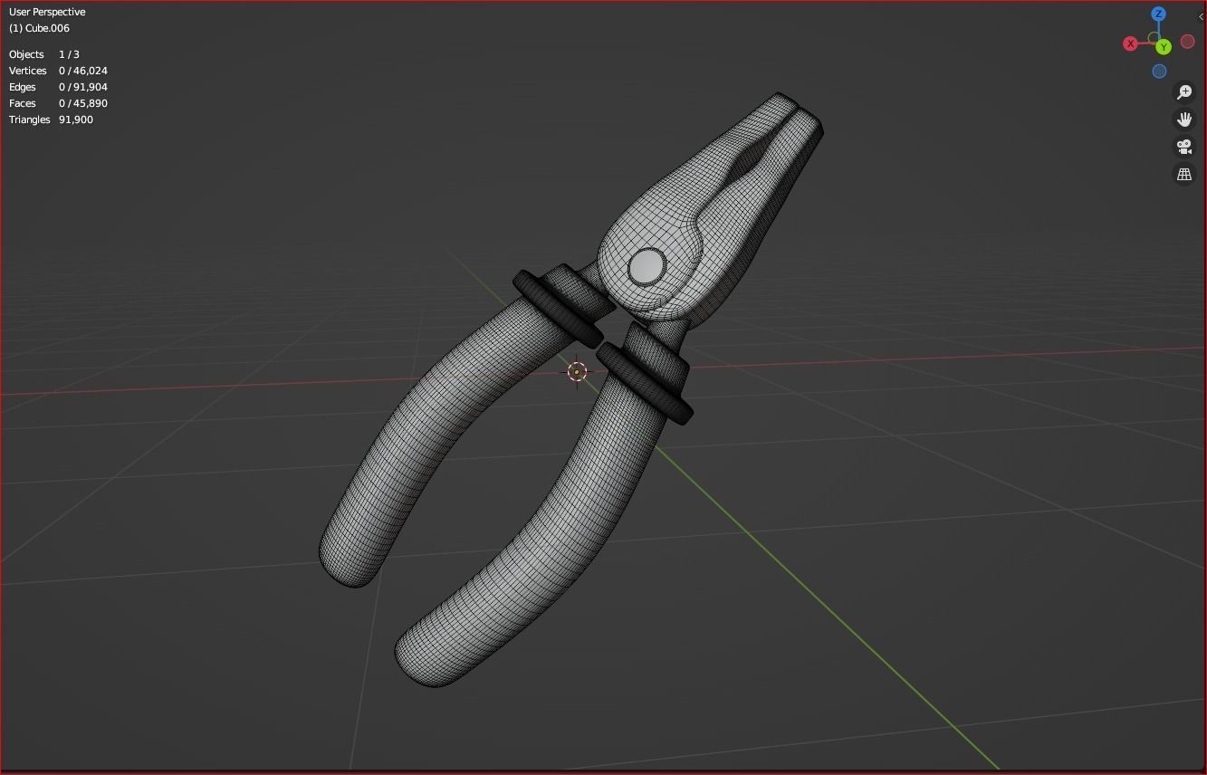 Plier cartoon icon 3D model_5