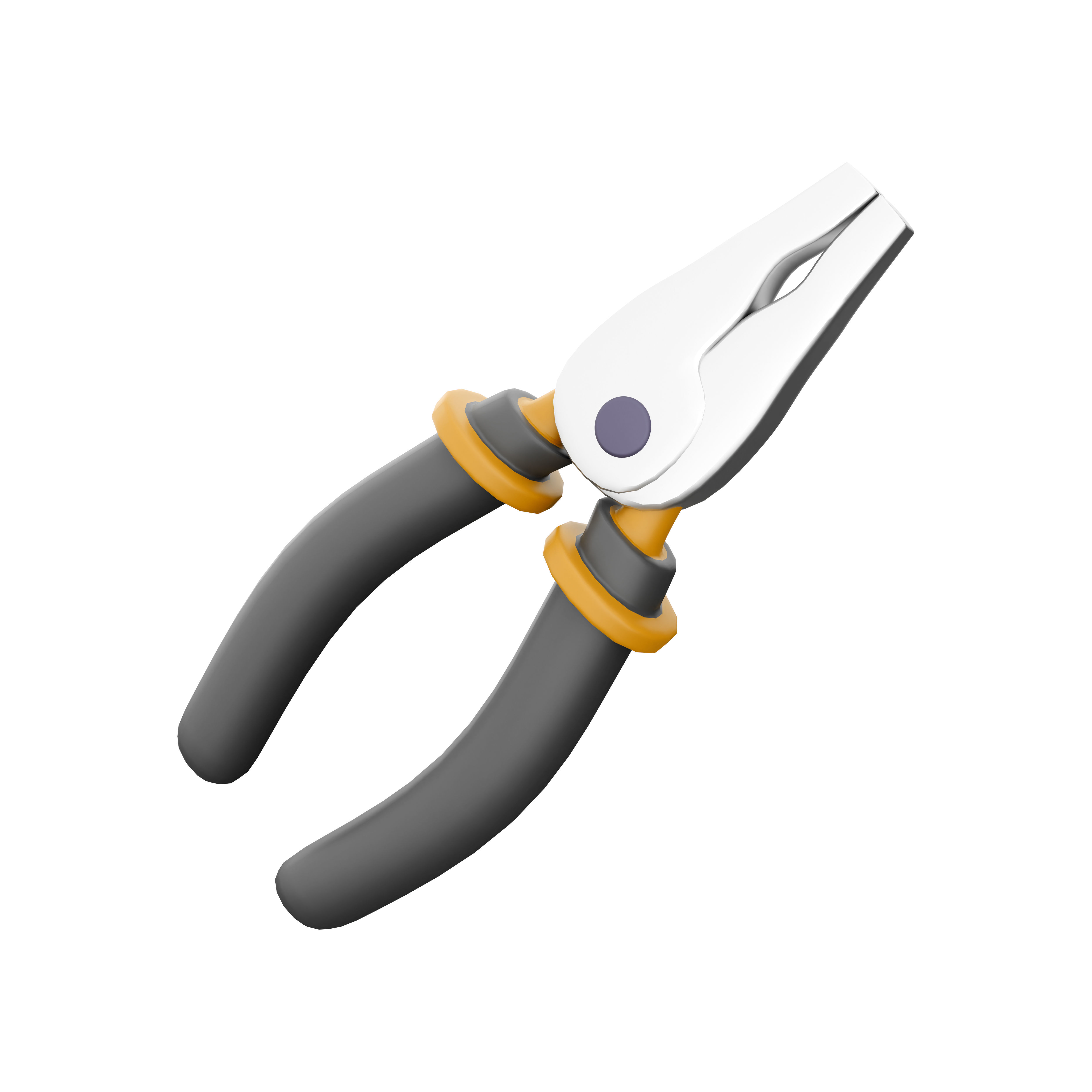 Plier cartoon icon 3D model_3