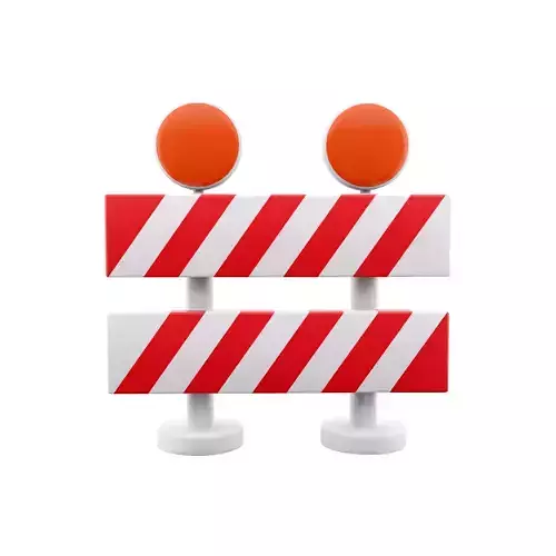 Roadblock cartoon icon 3D model