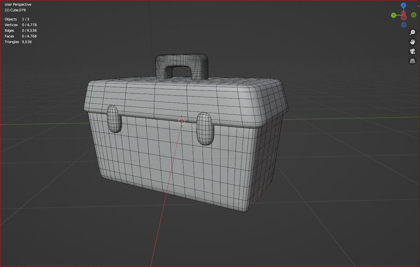 Plastic toolbox cartoon icon 3D model_5