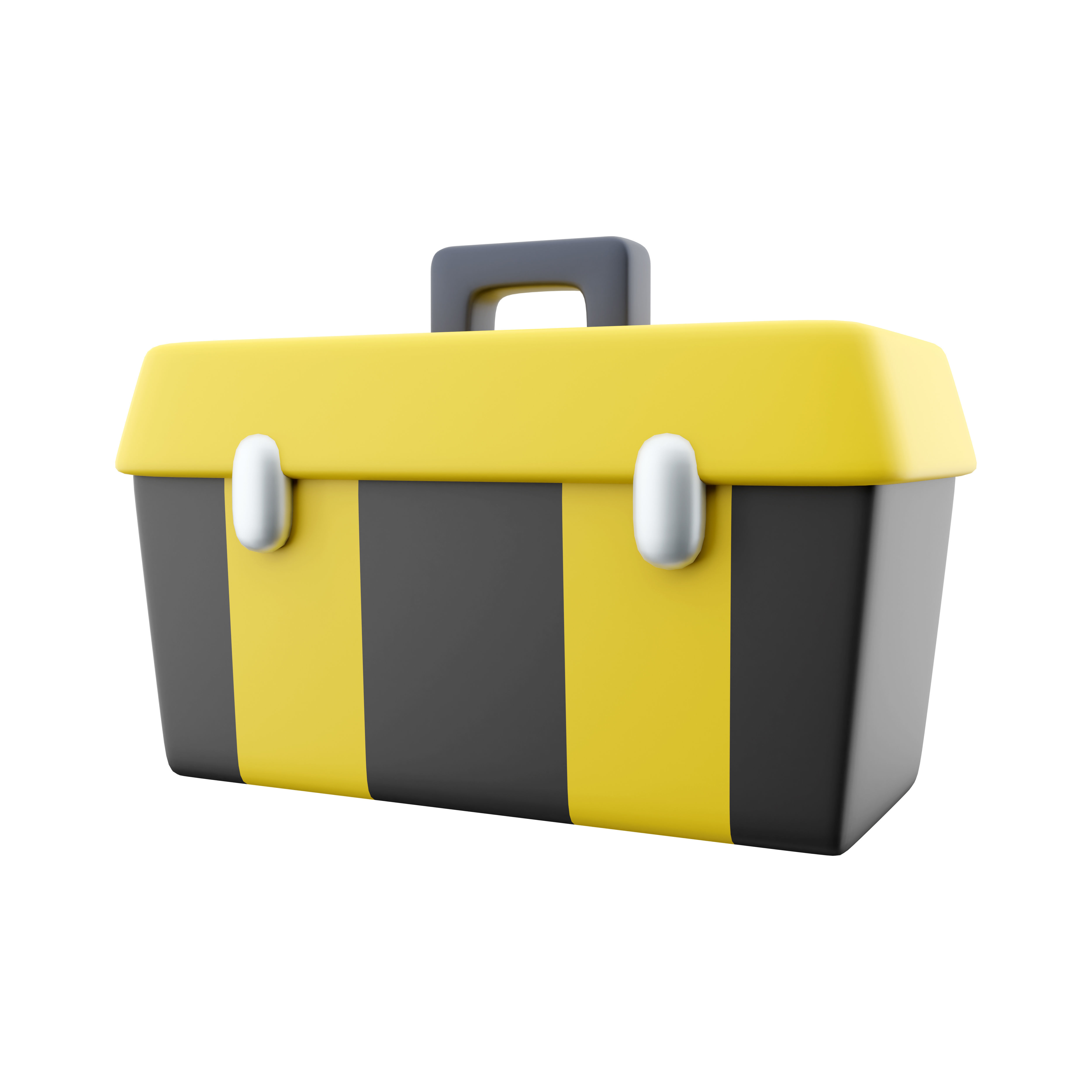 Plastic toolbox cartoon icon 3D model_3