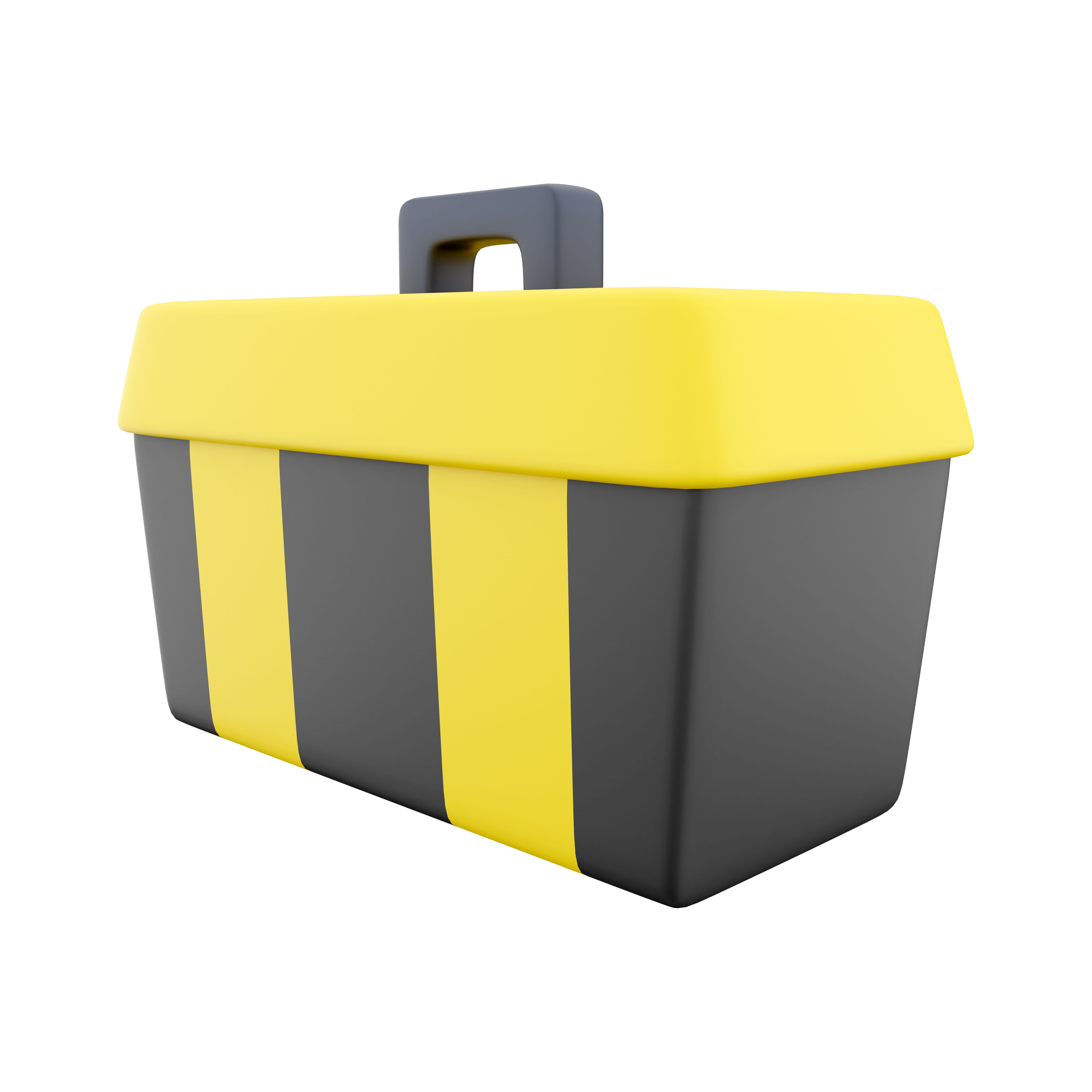 Plastic toolbox cartoon icon 3D model_2