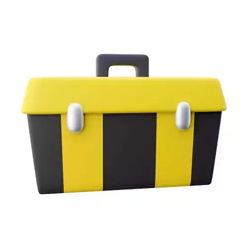 Plastic toolbox cartoon icon 3D model