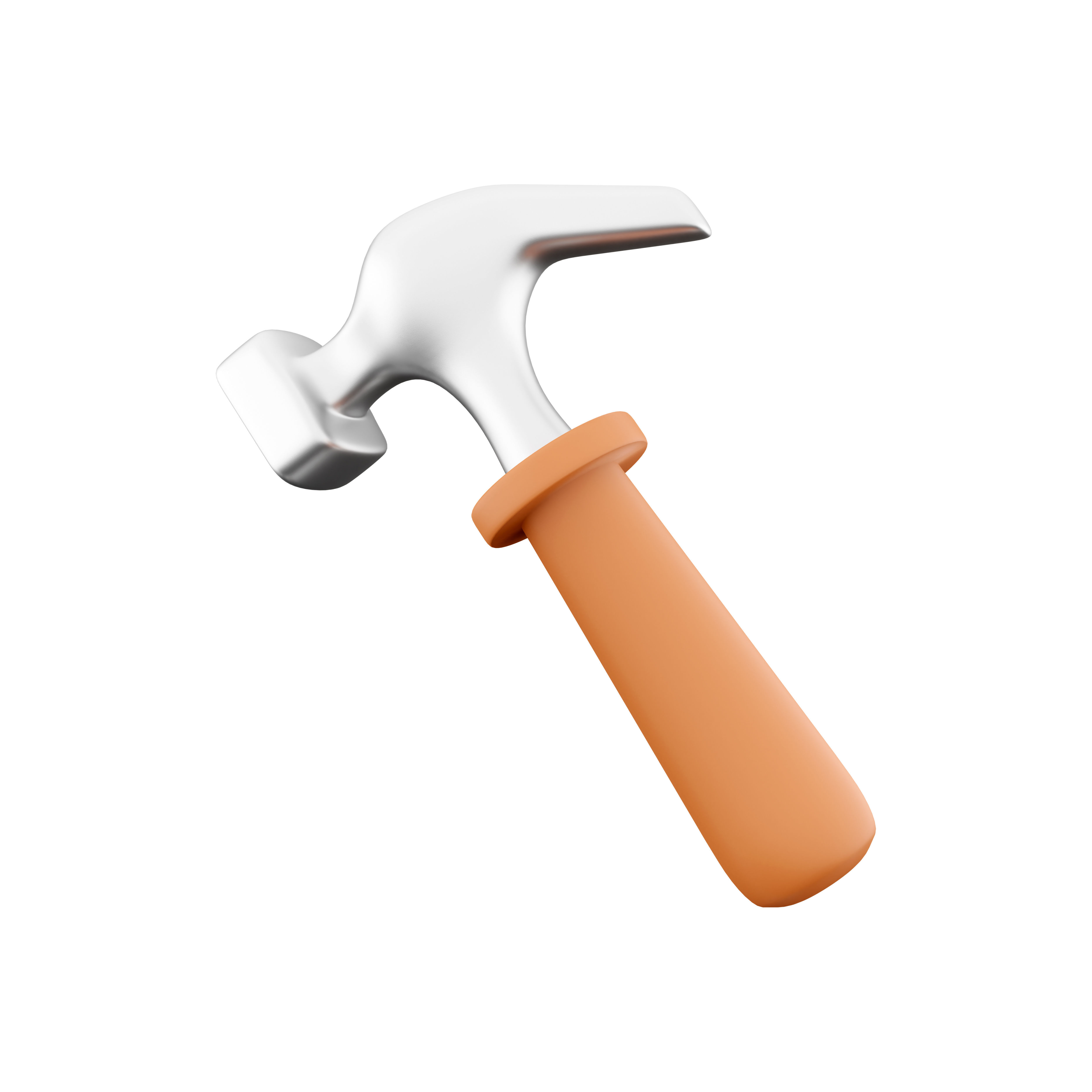 Hand hammer cartoon icon 3D model_2
