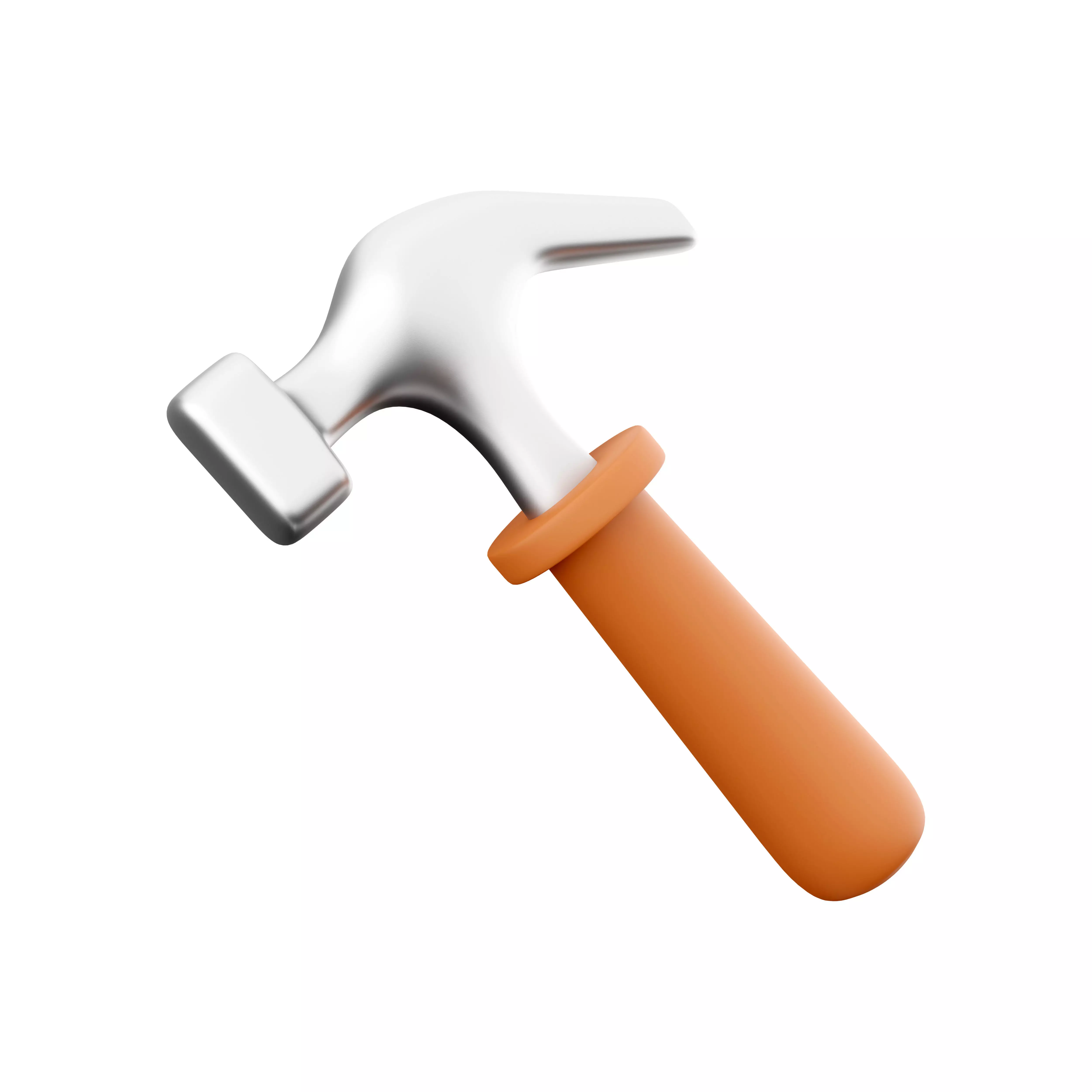 Hand hammer cartoon icon 3D model_0